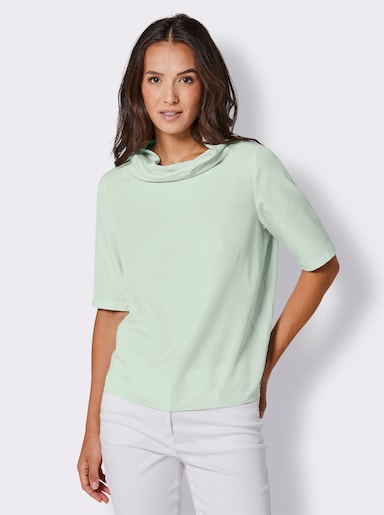 CREATION L PREMIUM Kurzarmbluse mit längerem Halbarm - zartmint