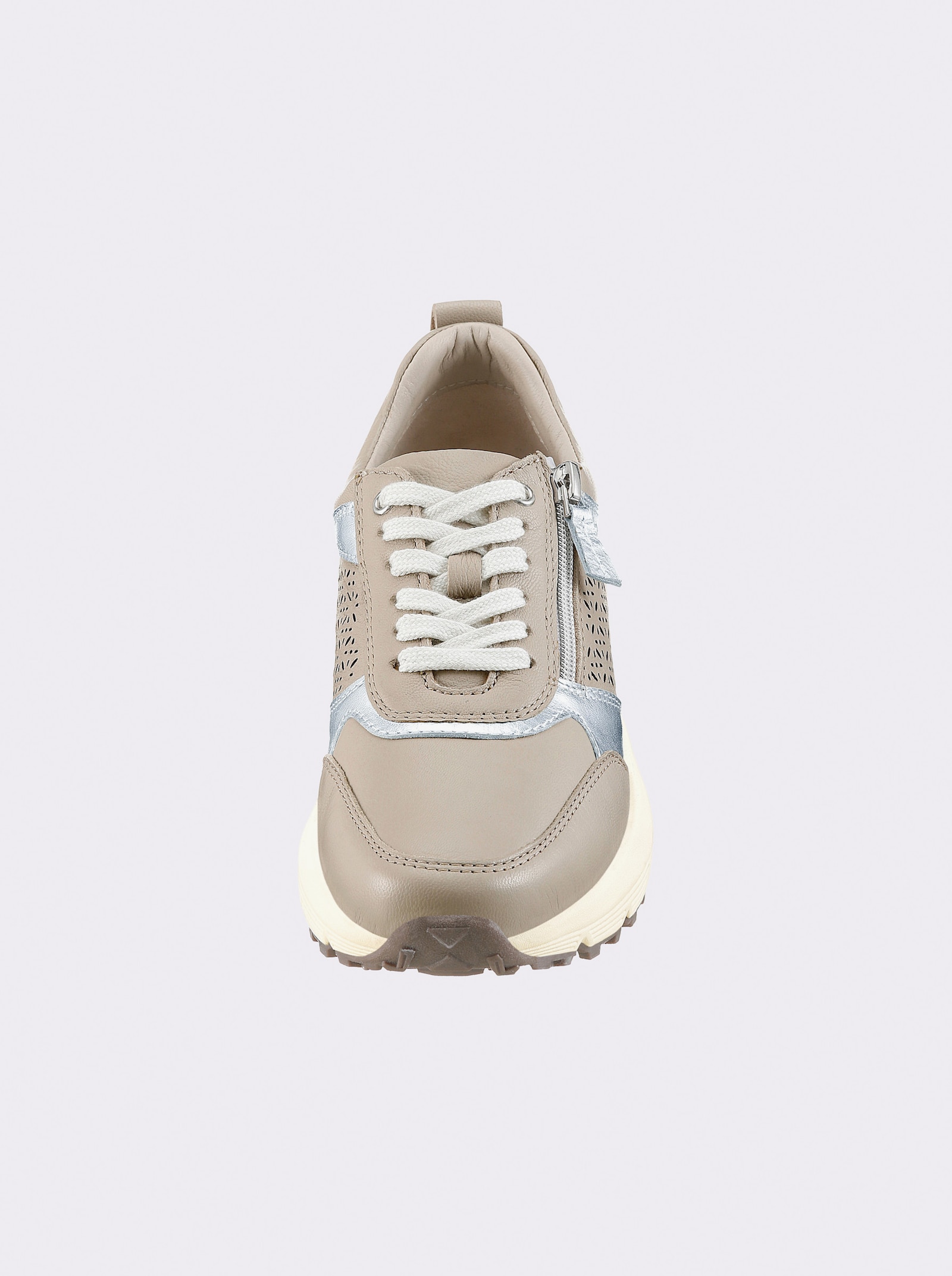 Naturläufer Sneaker mit Glanz-Partien - taupe
