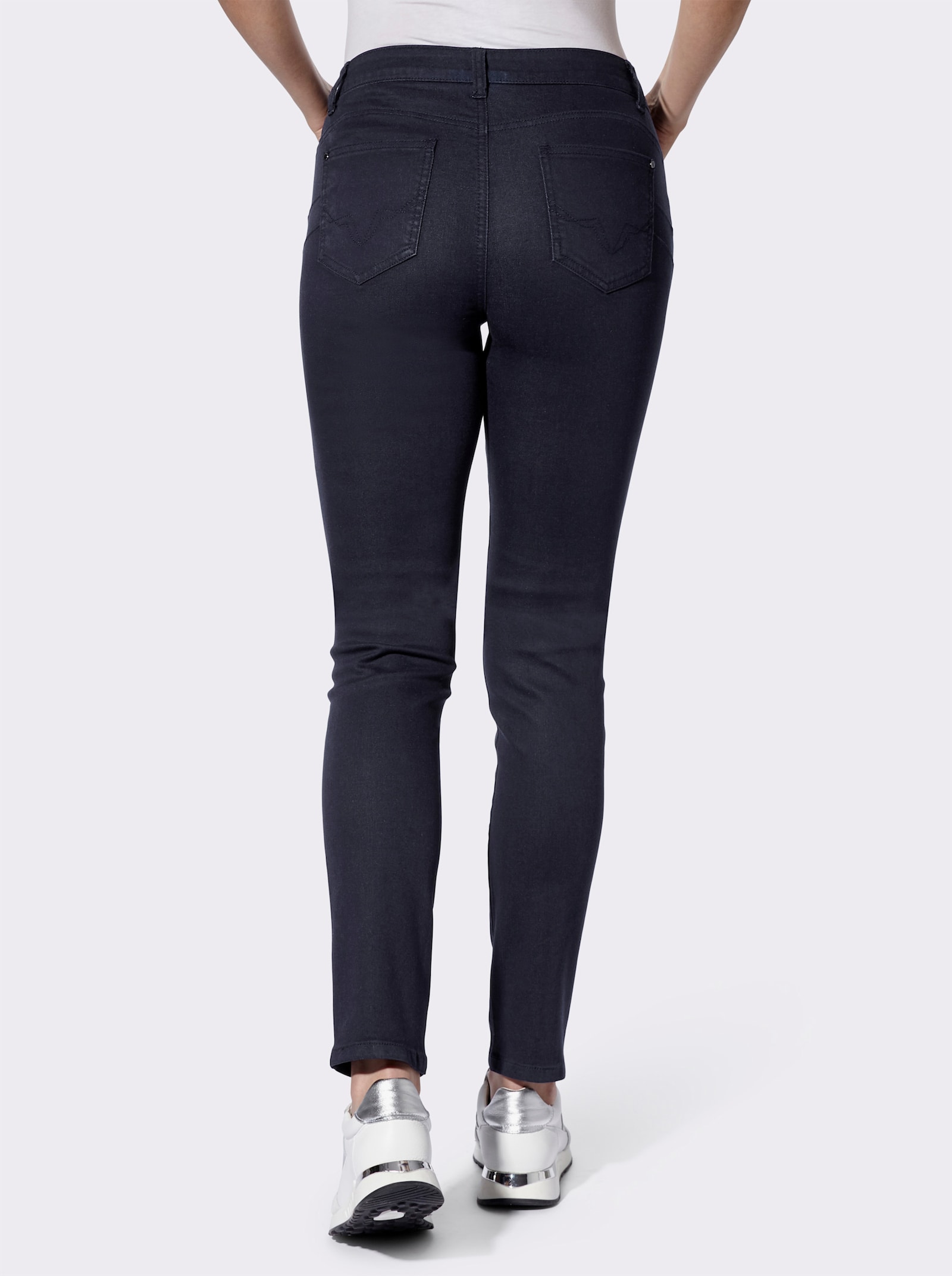 heine Röhrenjeans mit Glitzersteinen - marine