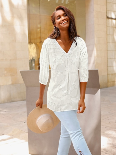 Longbluse - ecru