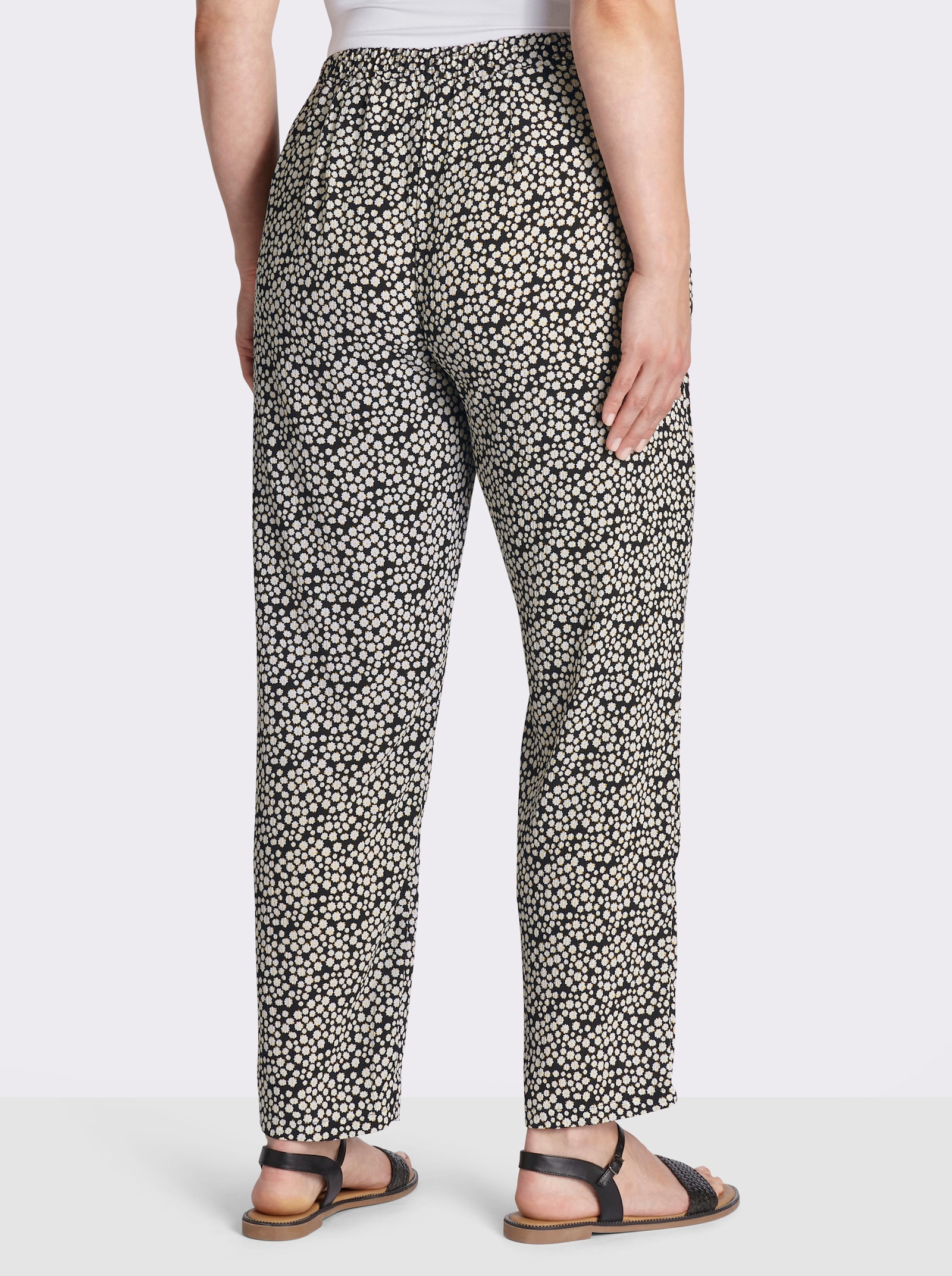 Schlupfhose im Doppelpack - schwarz + schwarz-weiß-bedruckt