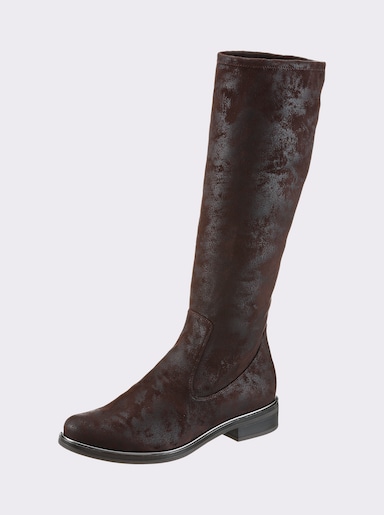 Caprice Stiefel in Schlupfform mit Stretch-Einsatz - schoko