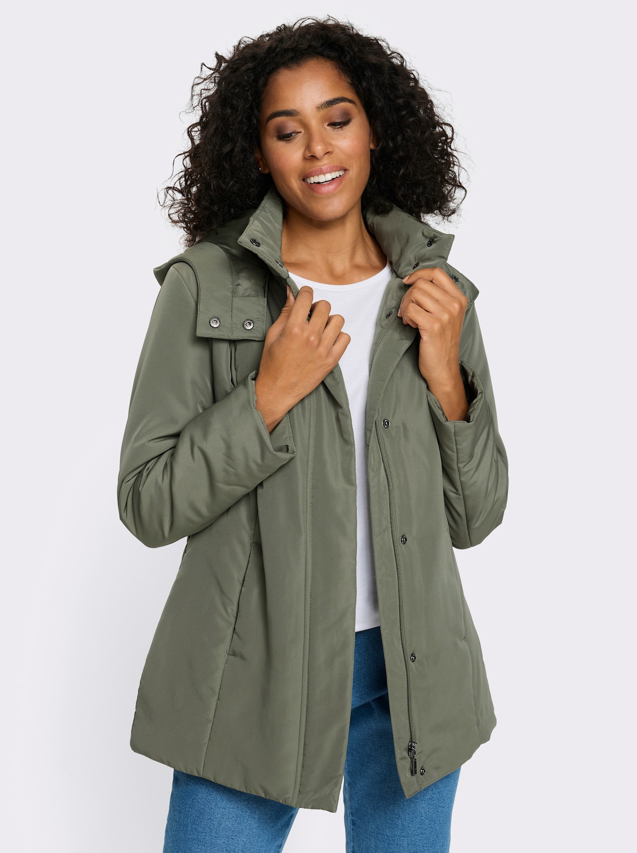 Freizeitjacke mit Kapuze - khaki