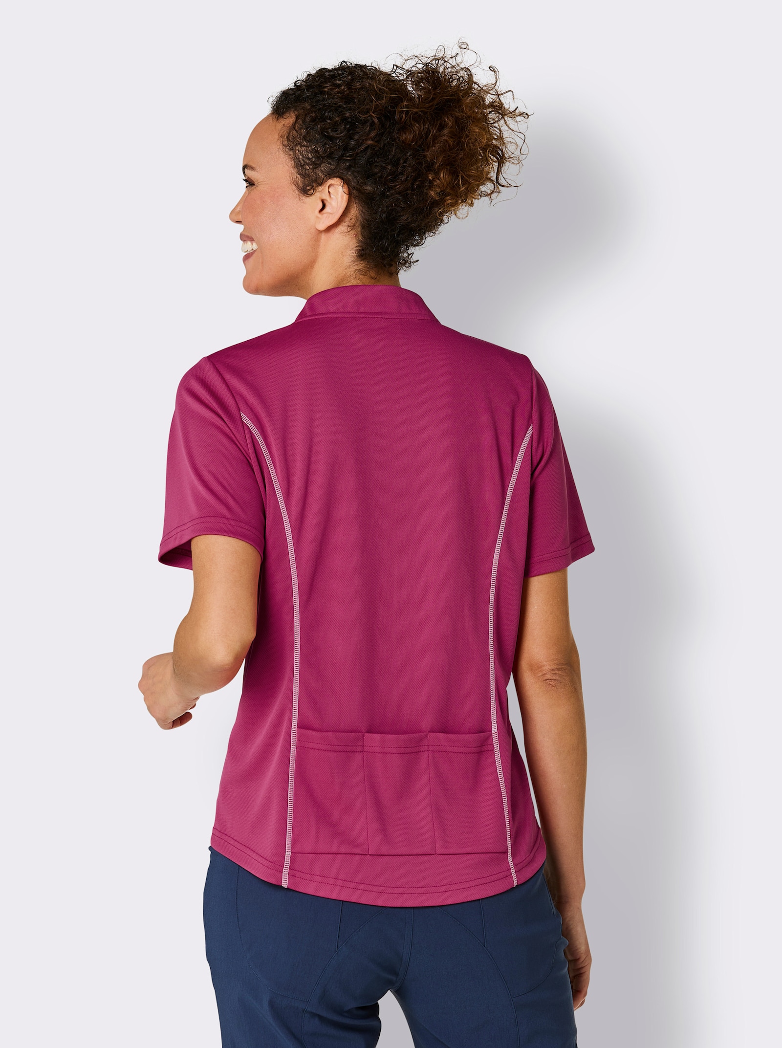 Catamaran Sports Functioneel shirt met 3-delige achterzak - fuchsia