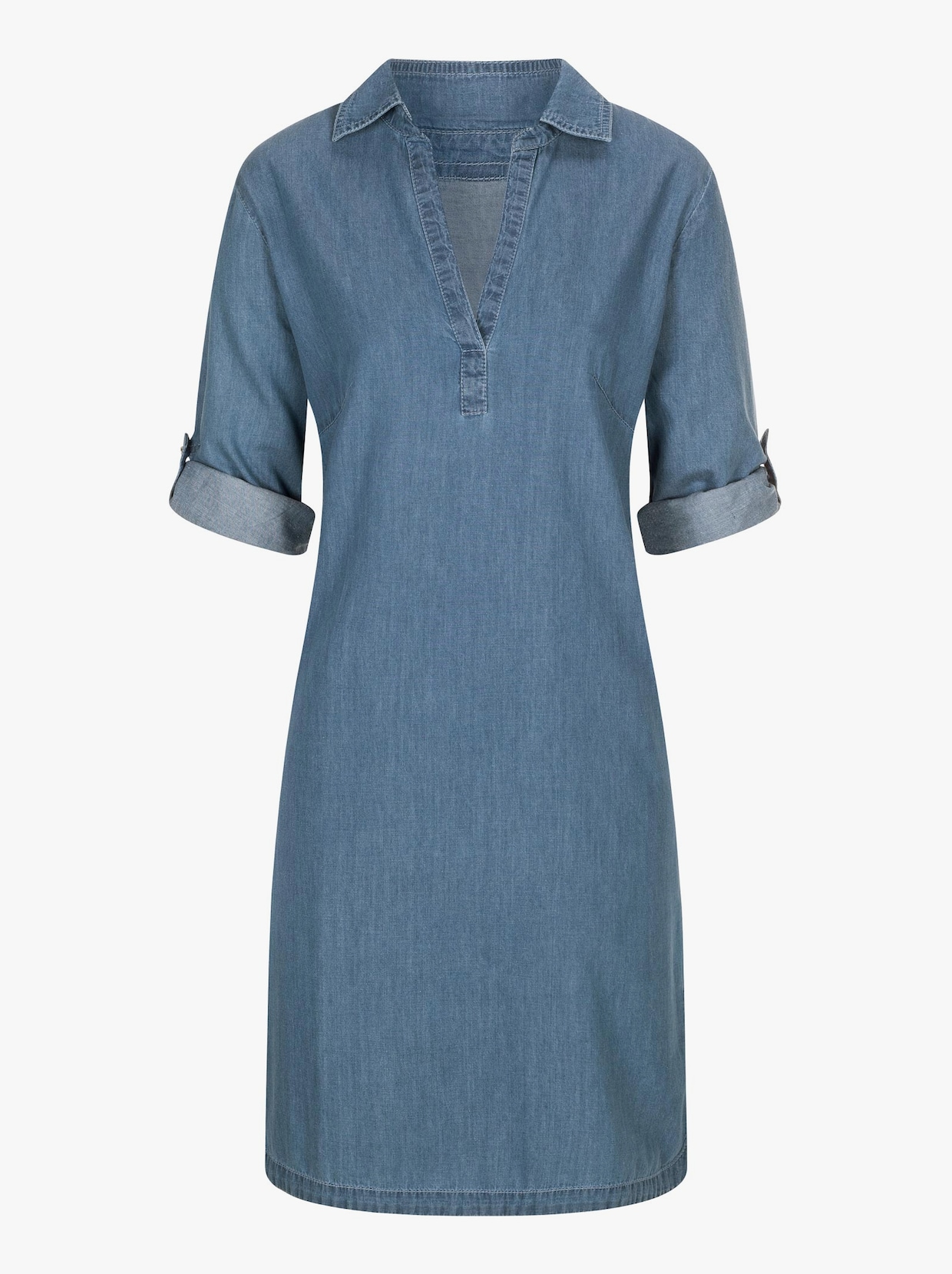 Džínové šaty - bělená modrá