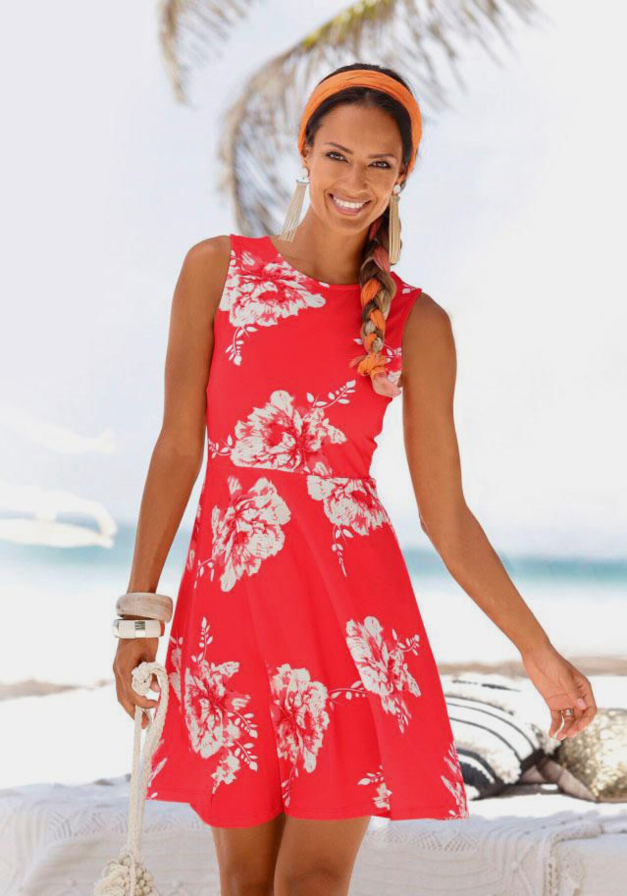 Beachtime Strandkleid - koralle-geblümt