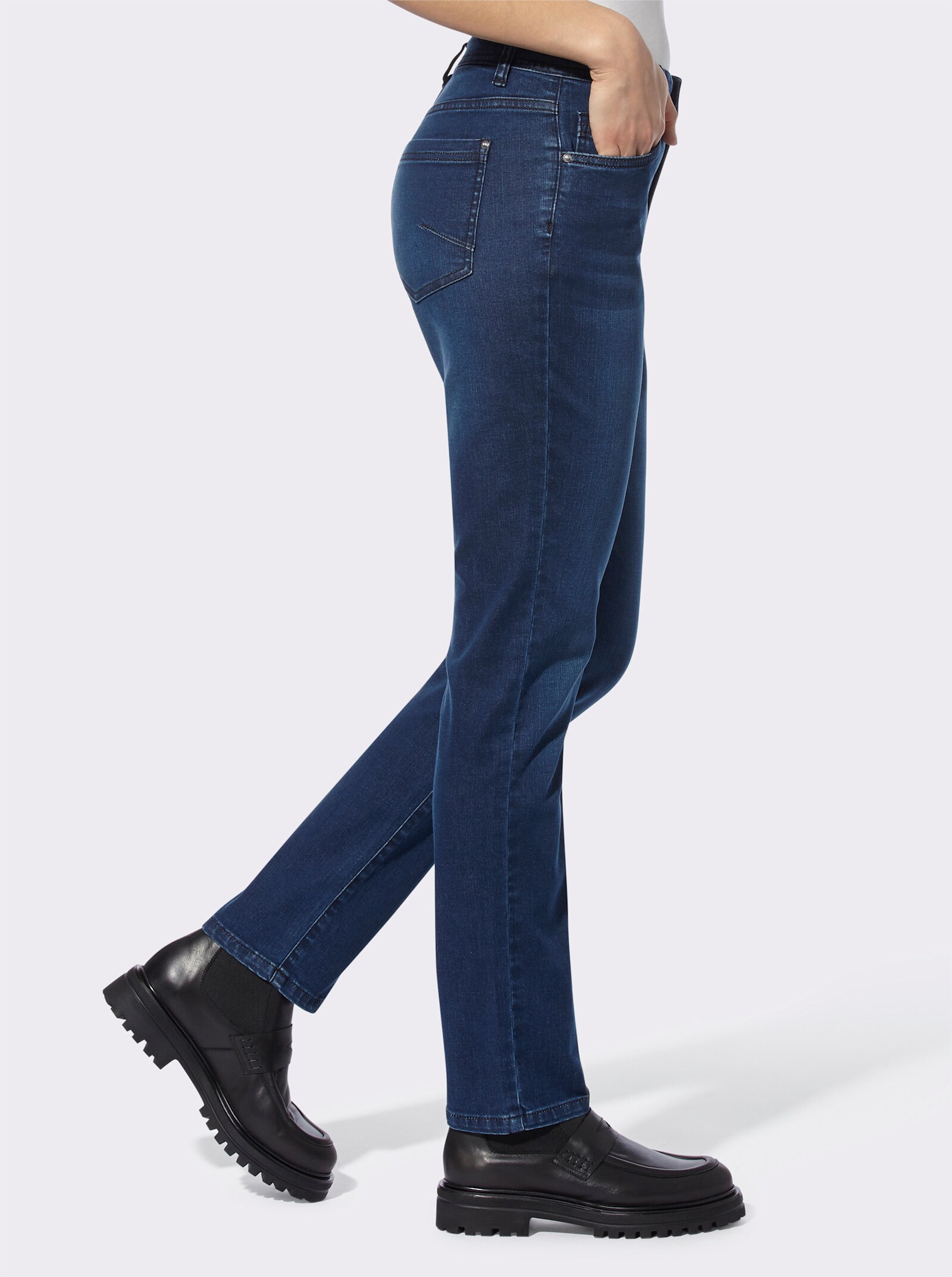 heine 5-Pocket-Jeans mit Zier-Reißverschluss - dark blue