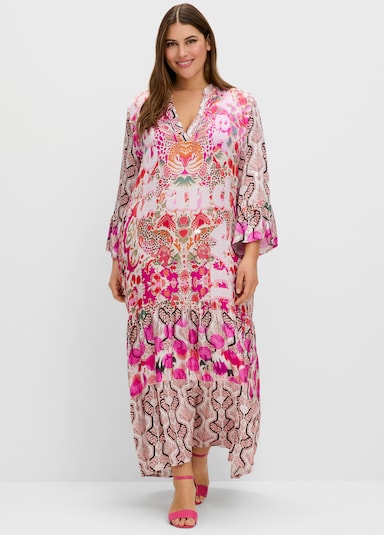 sheego loves miss goodlife Stufenkleid - pink gemustert