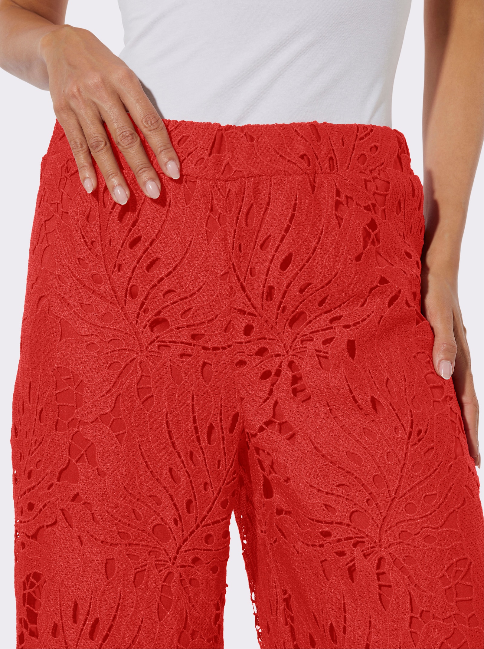 Marlene-Hose mit Rundum-Dehnbund - rot