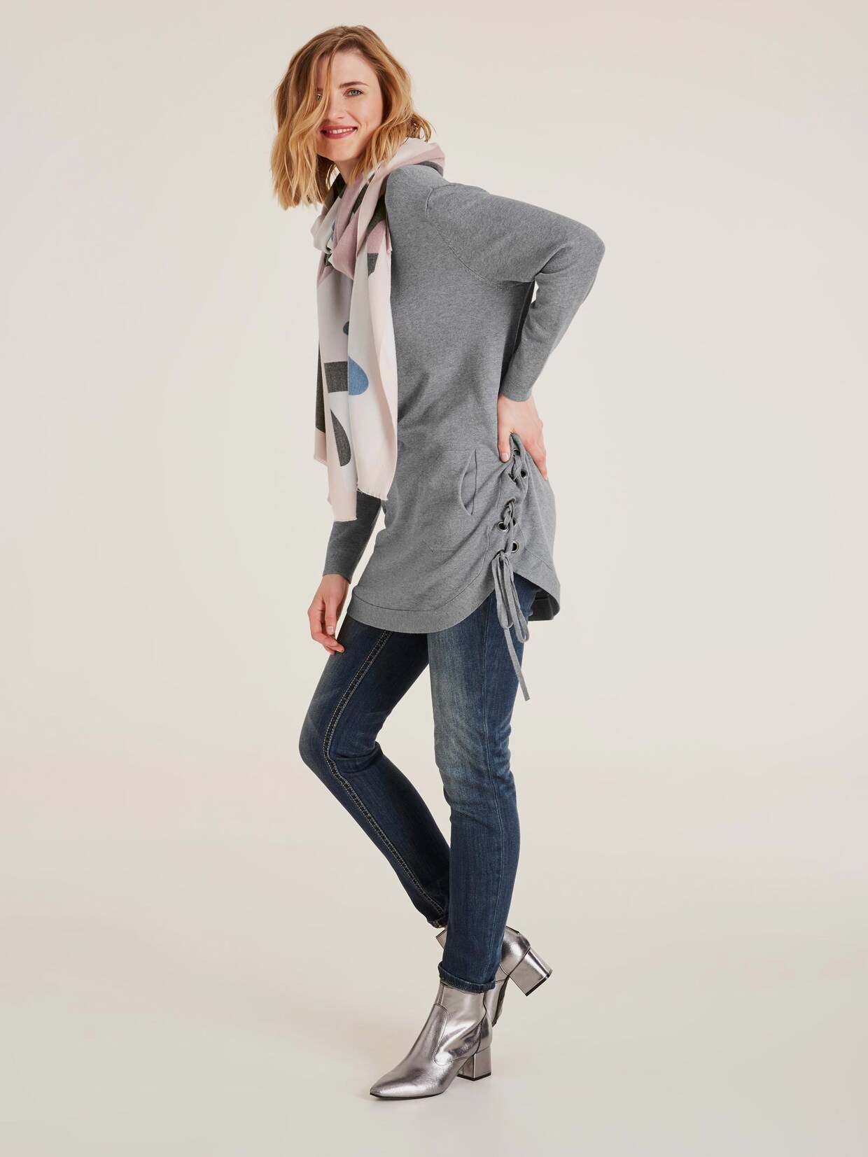 Rick Cardona Longpullover - grau-melange