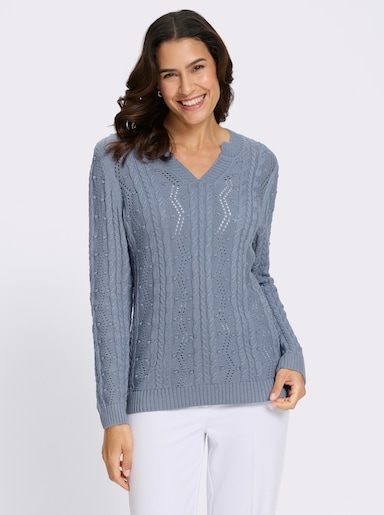 Pullover - taubenblau