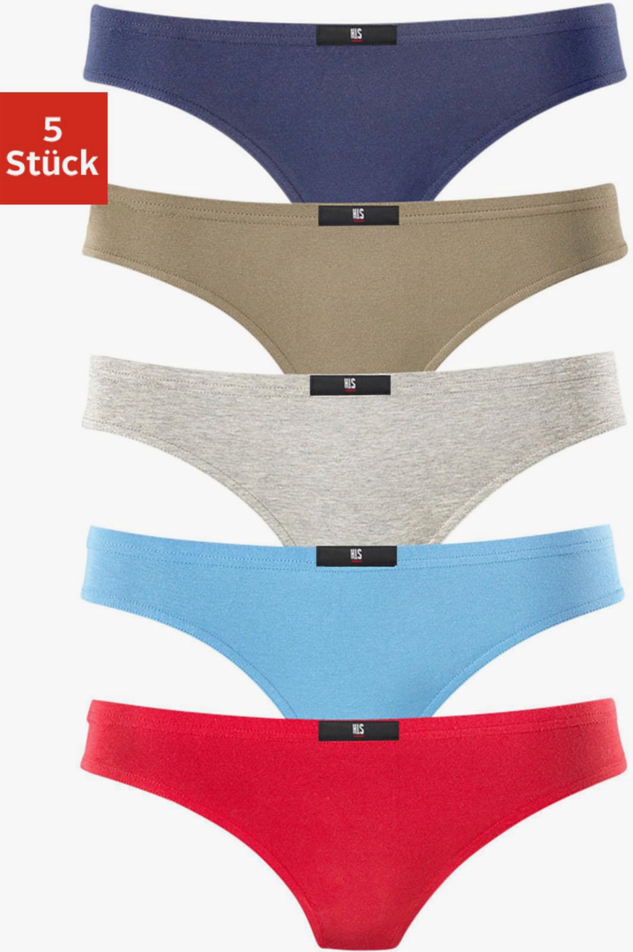 H.I.S String - rouge, marine, bleu, kaki, gris chiné