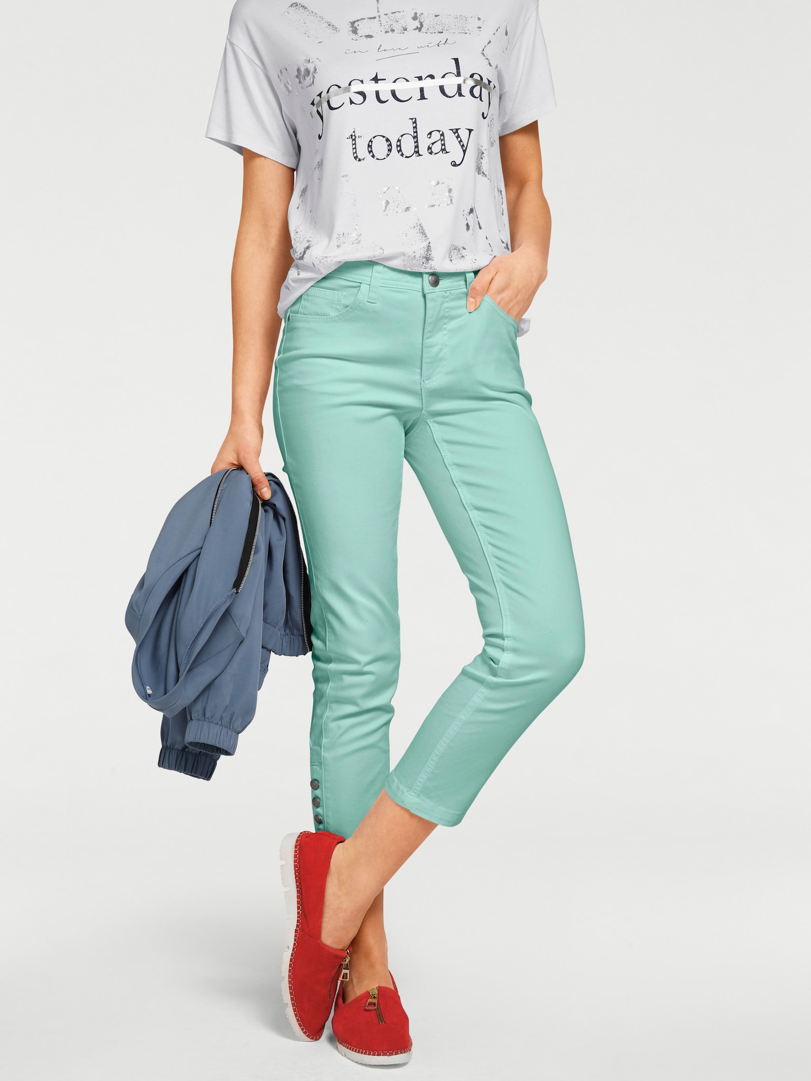 heine Pantalon 7/8, taille basse - turquoise
