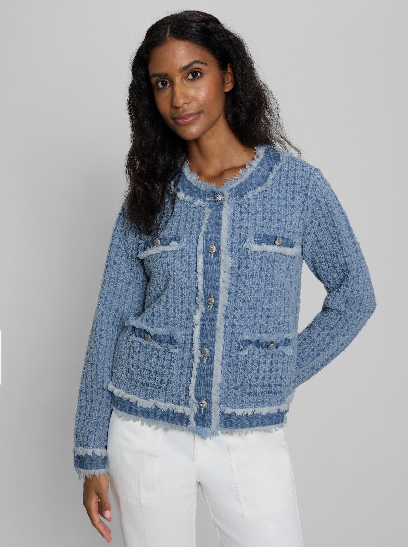 heine Blazer mit Fransen-Details - rauchblau