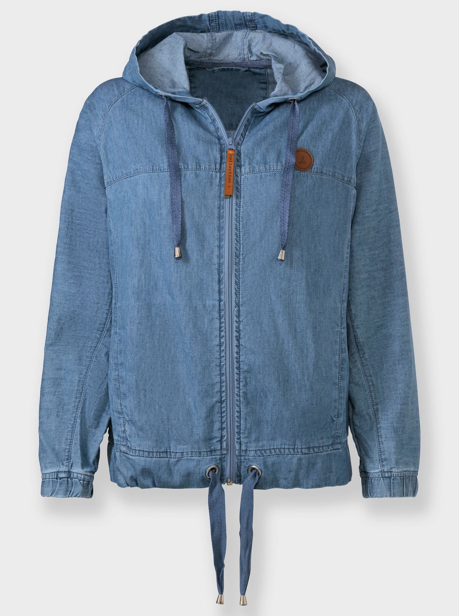 Blusenjacke mit Seitenschlitzen - blue-bleached