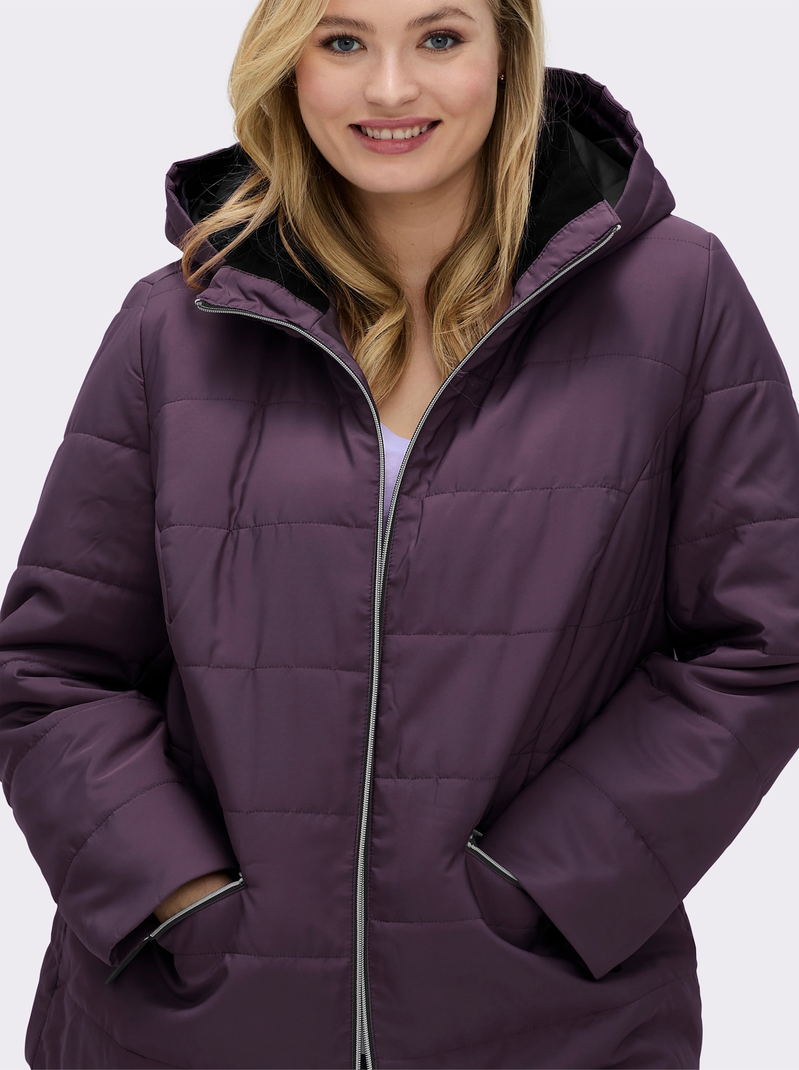 Steppjacke mit Wattierung, wärmend - aubergine