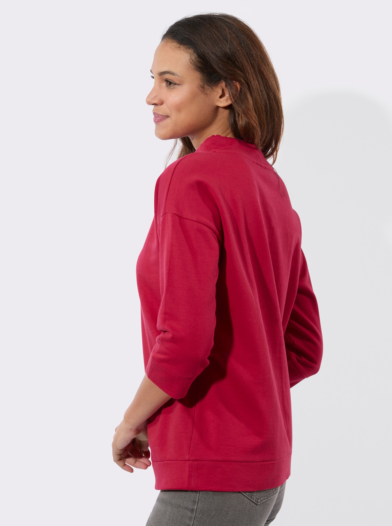 Sweatshirt mit überschnittenen Schultern - rot