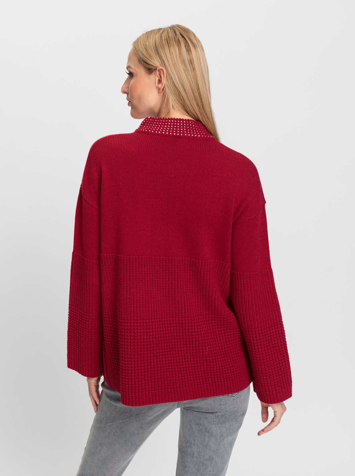 heine Trui met opstaande kraag - rood