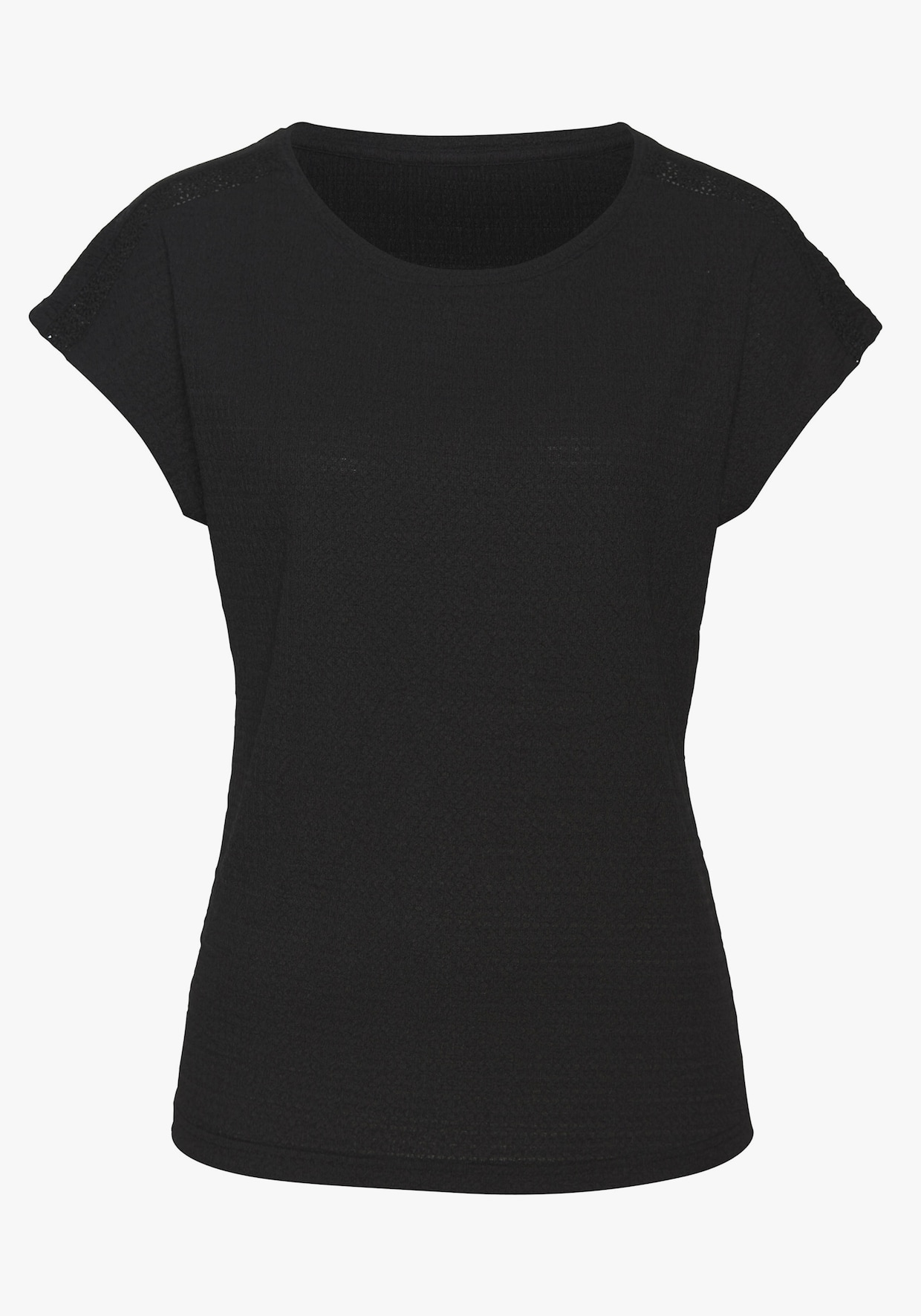 Vivance T-shirt à encolure ronde - noir, crème