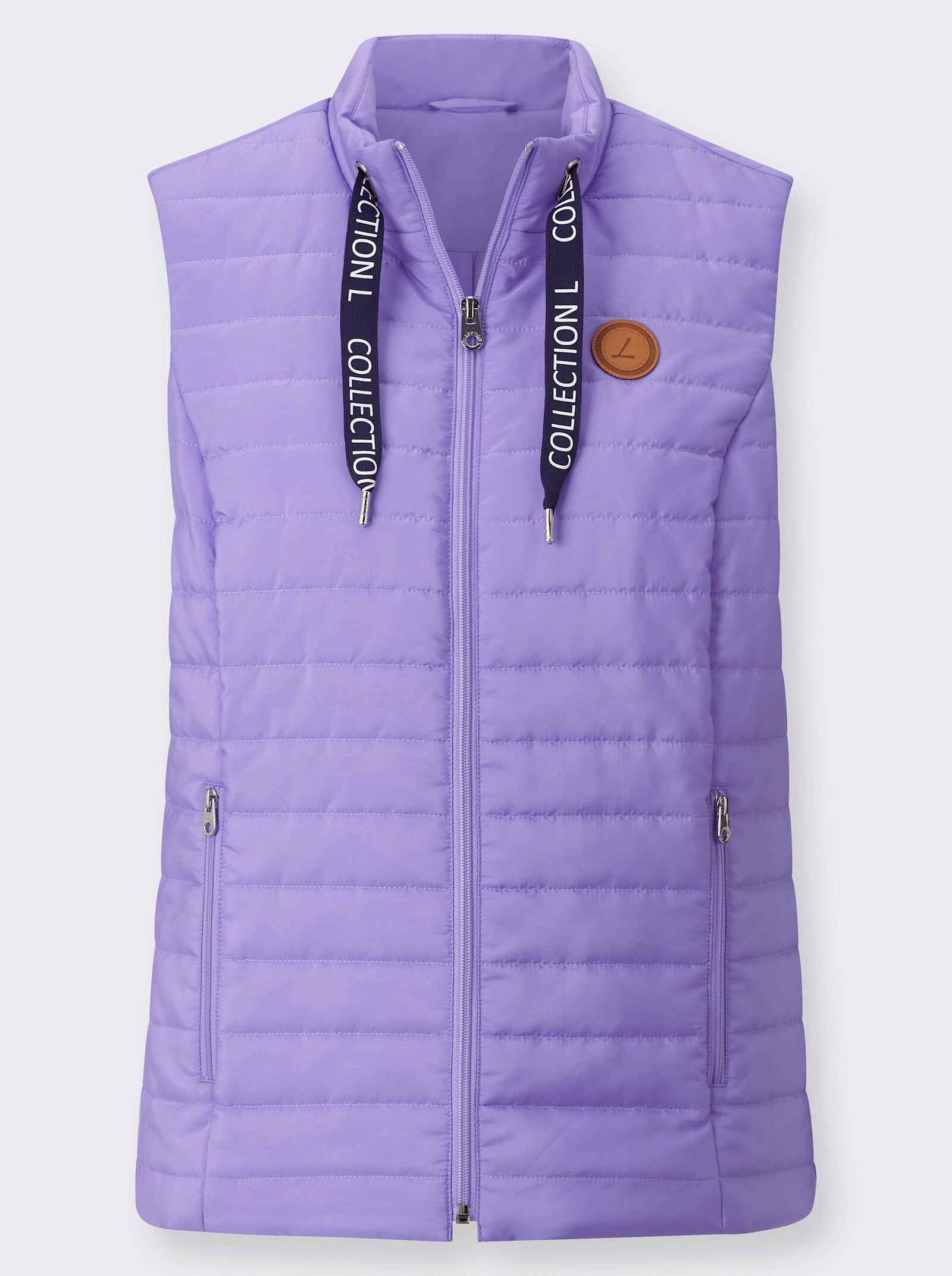 Steppweste mit Lettering-Detail - lavendel