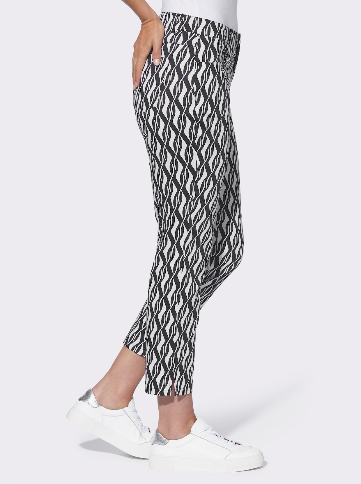 heine Pantalon imprimé - noir-blanc imprimé