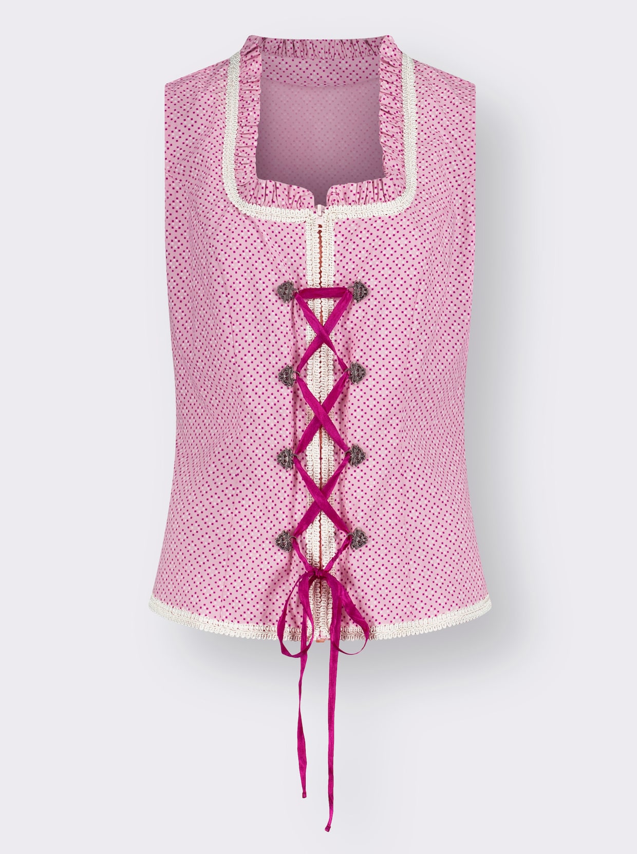 Folkloreblouse - roze-magenta bedrukt