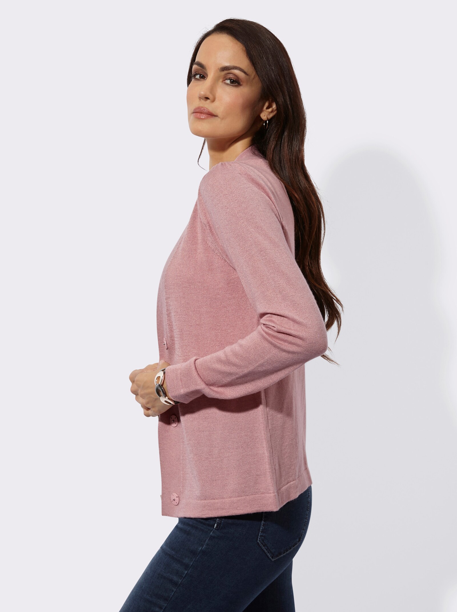 Cardigan mit Druckknöpfen - hortensie