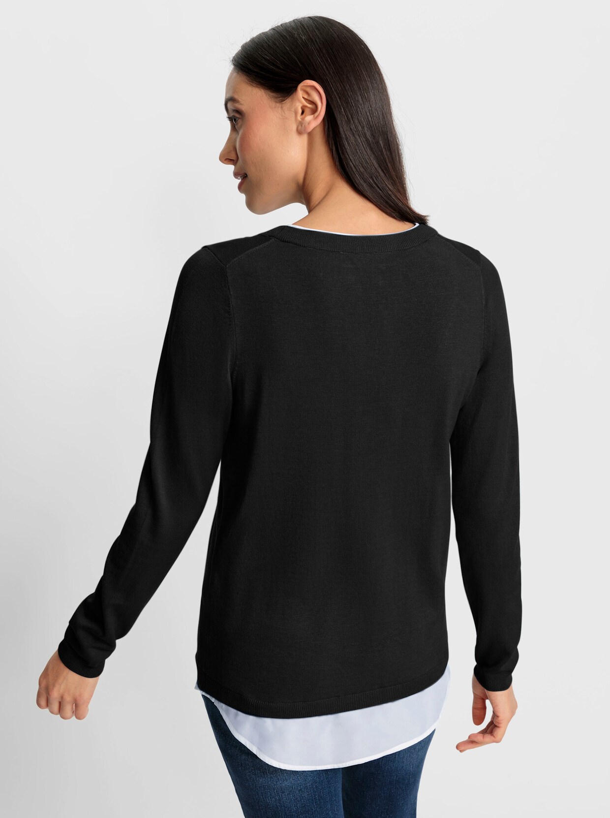 heine Pullover 2 in 1 - schwarz-weiß