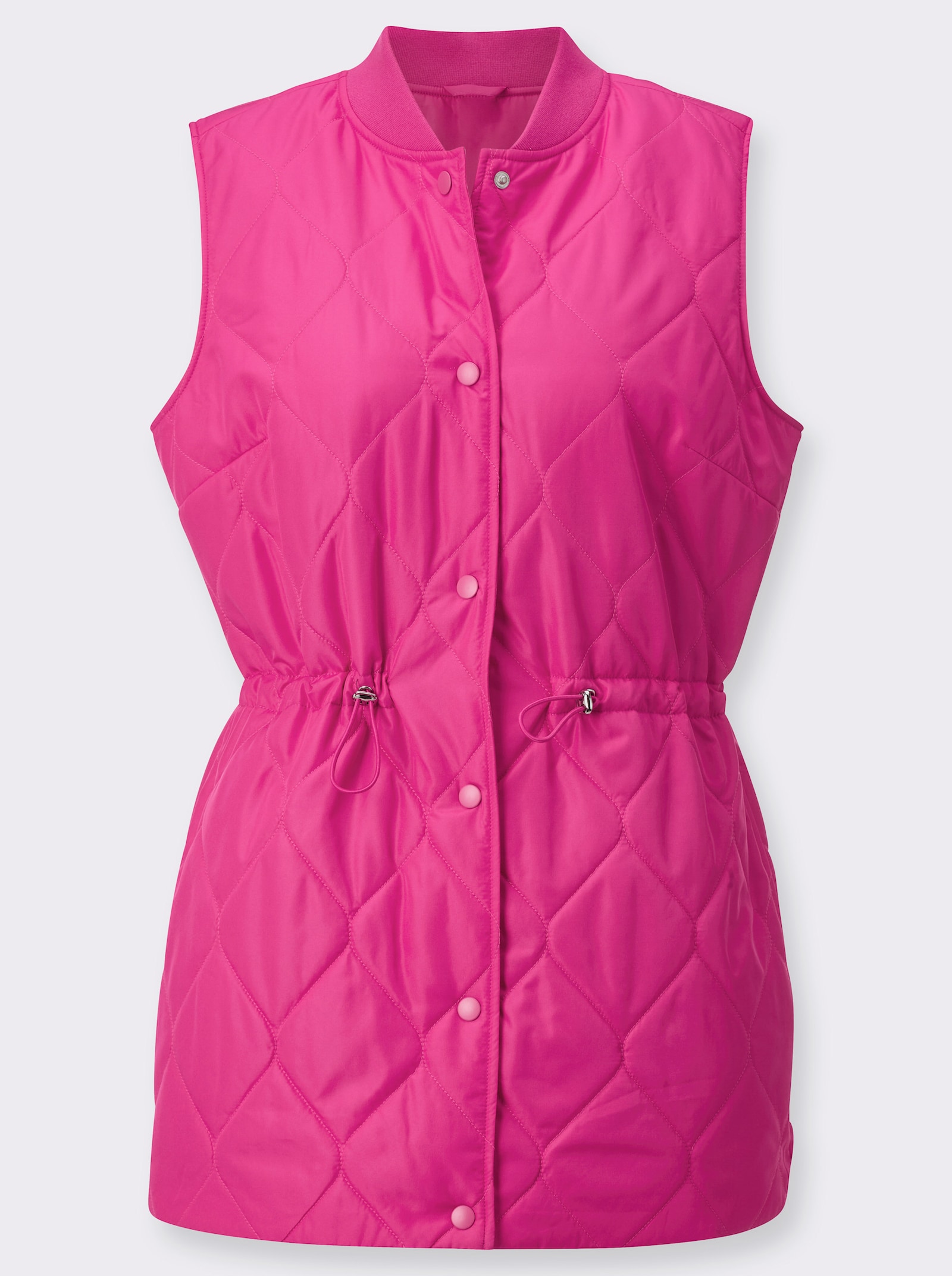 Longweste mit Taillenregulierung - fuchsia
