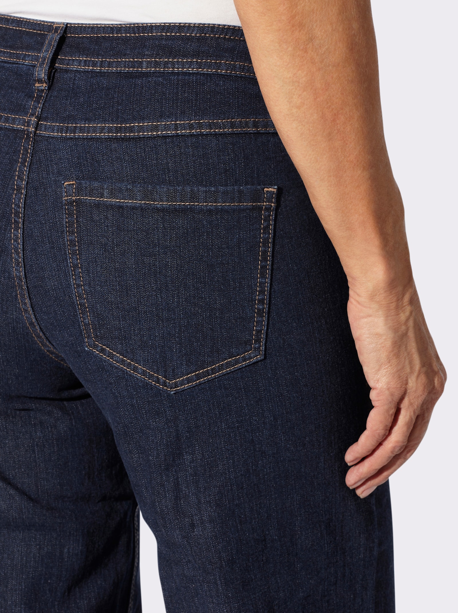 5-Pocket-Jeans mit Kontrastnähten - dark blue
