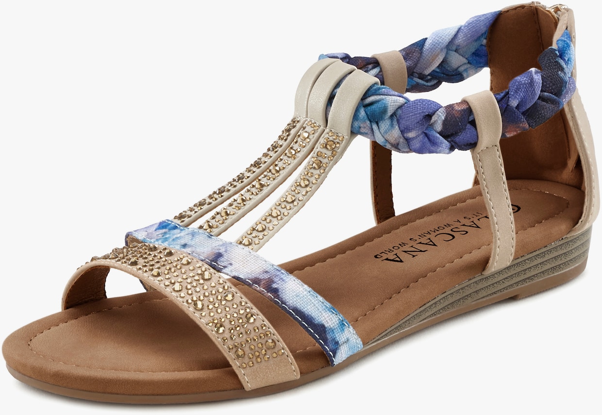 LASCANA Sandalen - beige/blauw