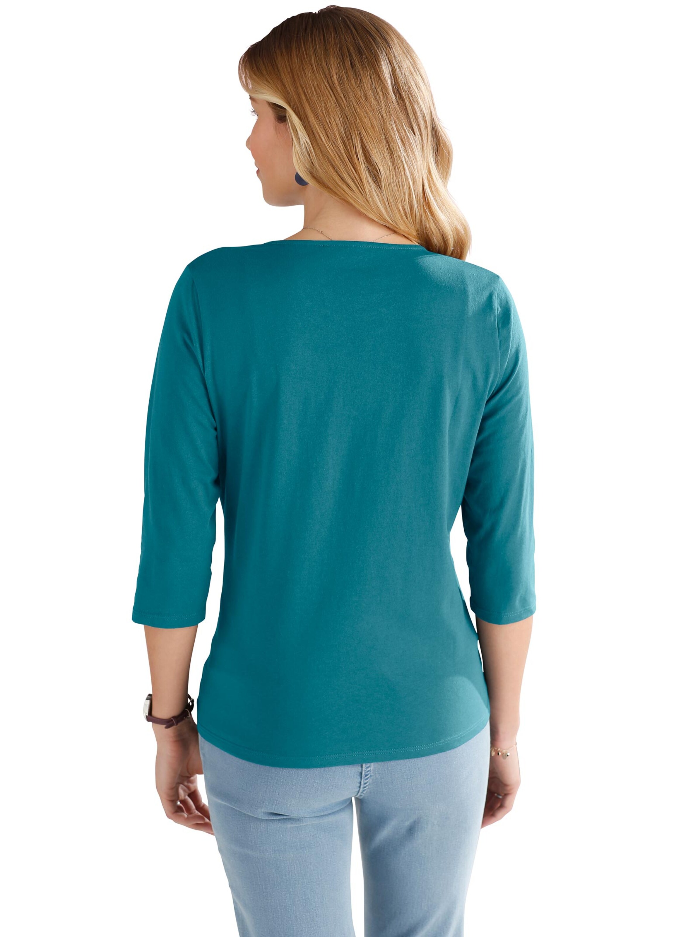 Shirt - aquapetrol-weiß