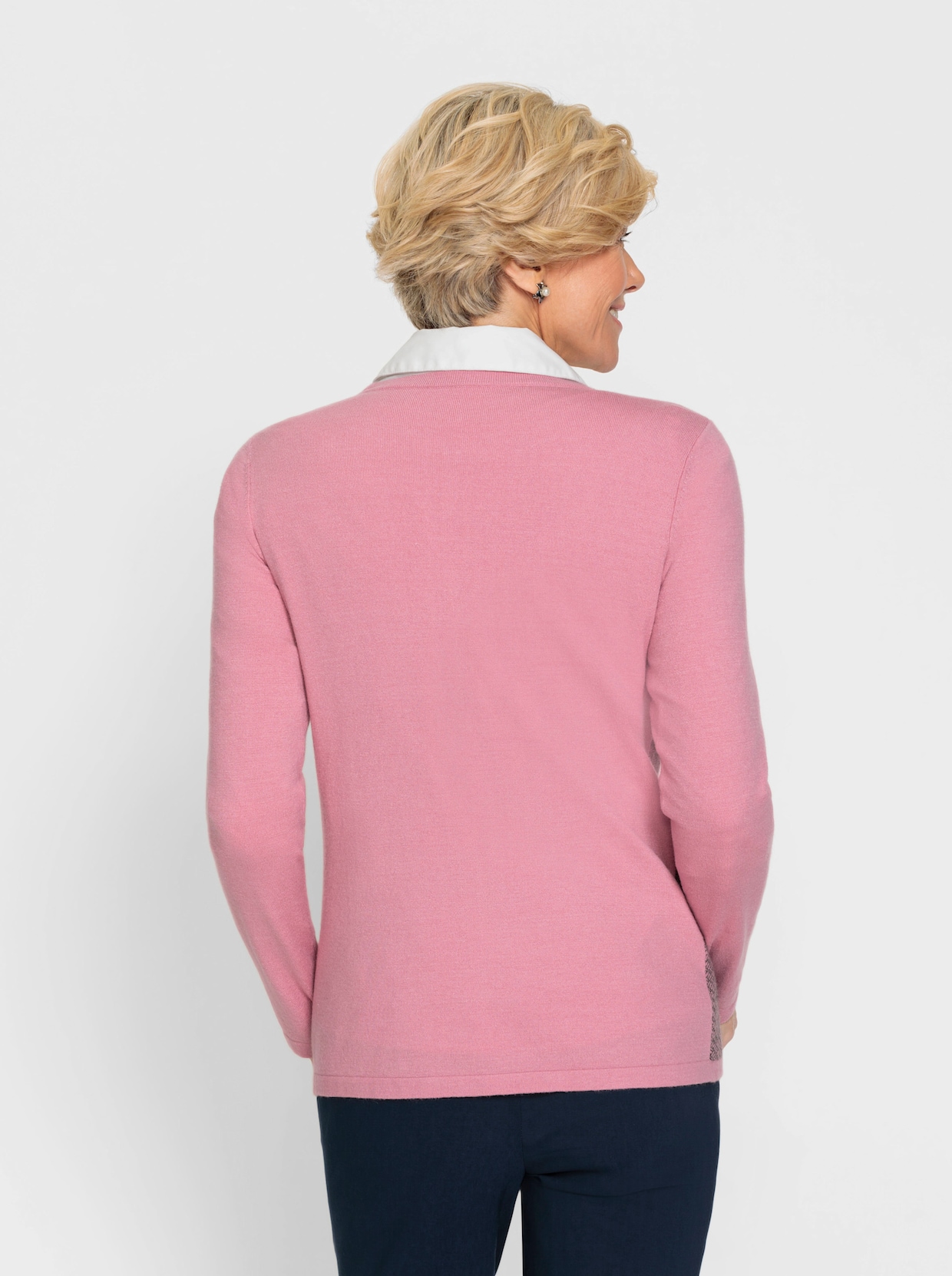 Jacquardvest - oudroze-grafiet print
