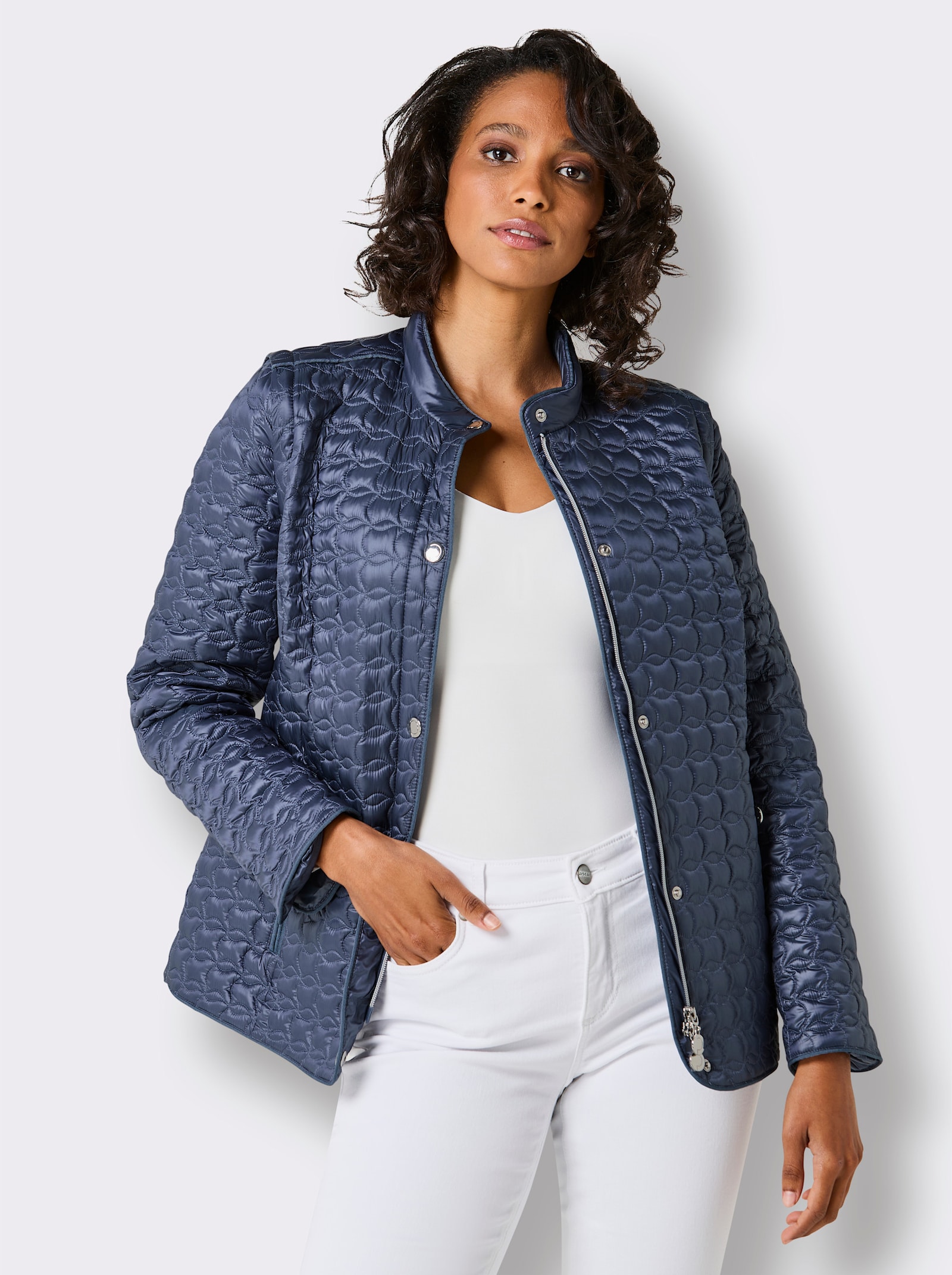 CREATION L PREMIUM Veste légère en duvet à manches amovibles - bleu fumée