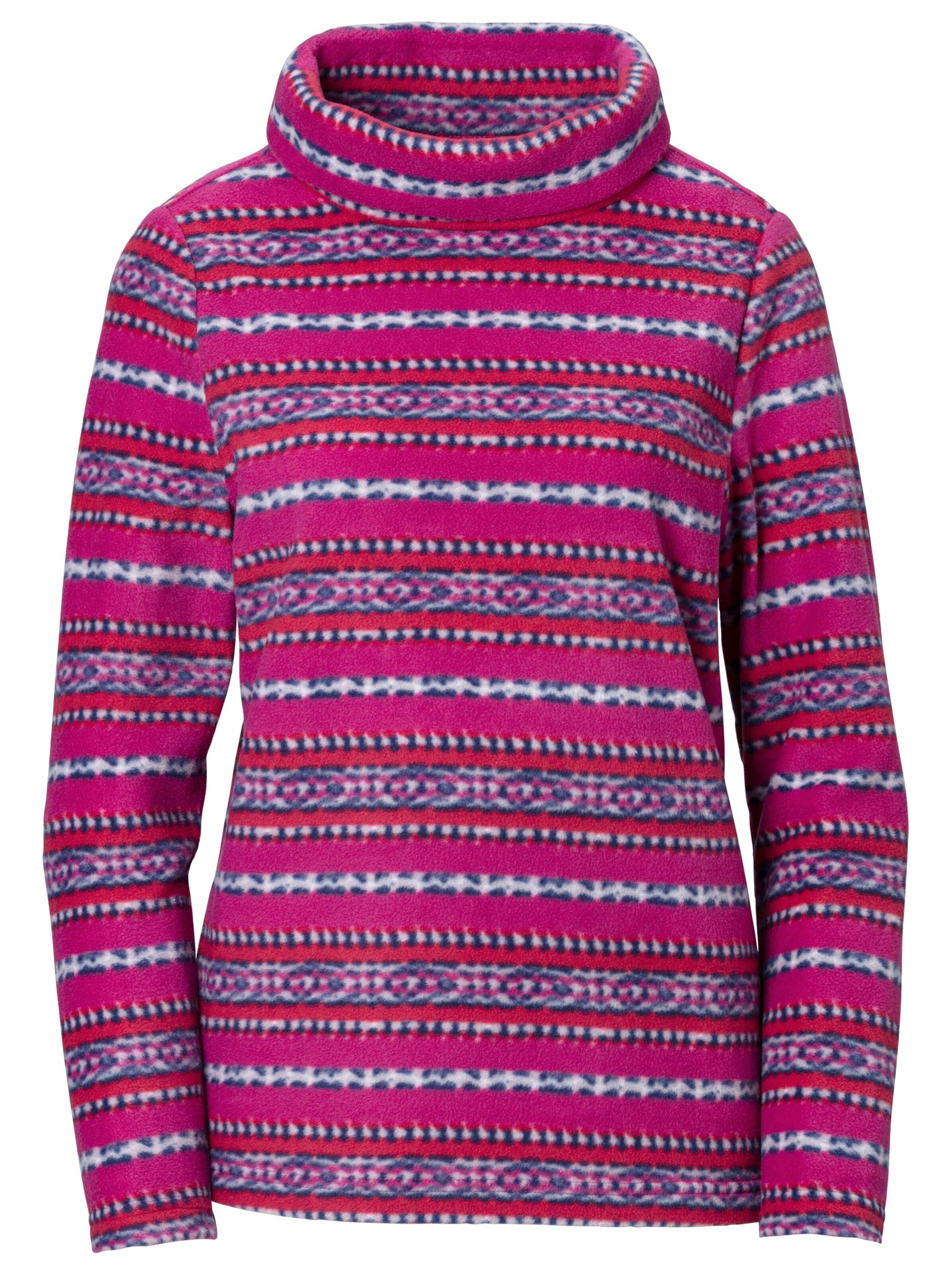 Fleece-Shirt - magenta-bedruckt