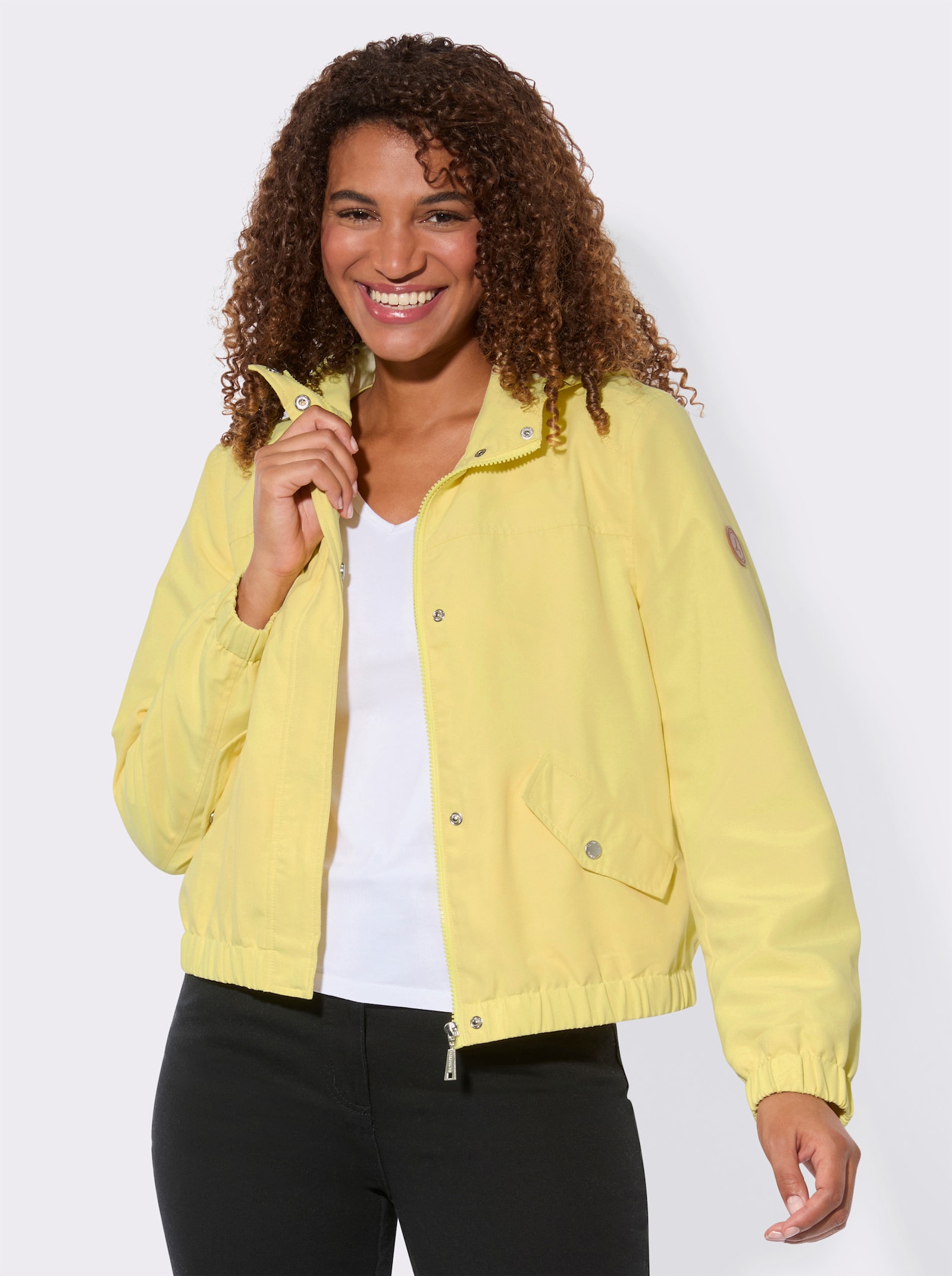 Jacke mit elastischen Abschlüssen - zitrone