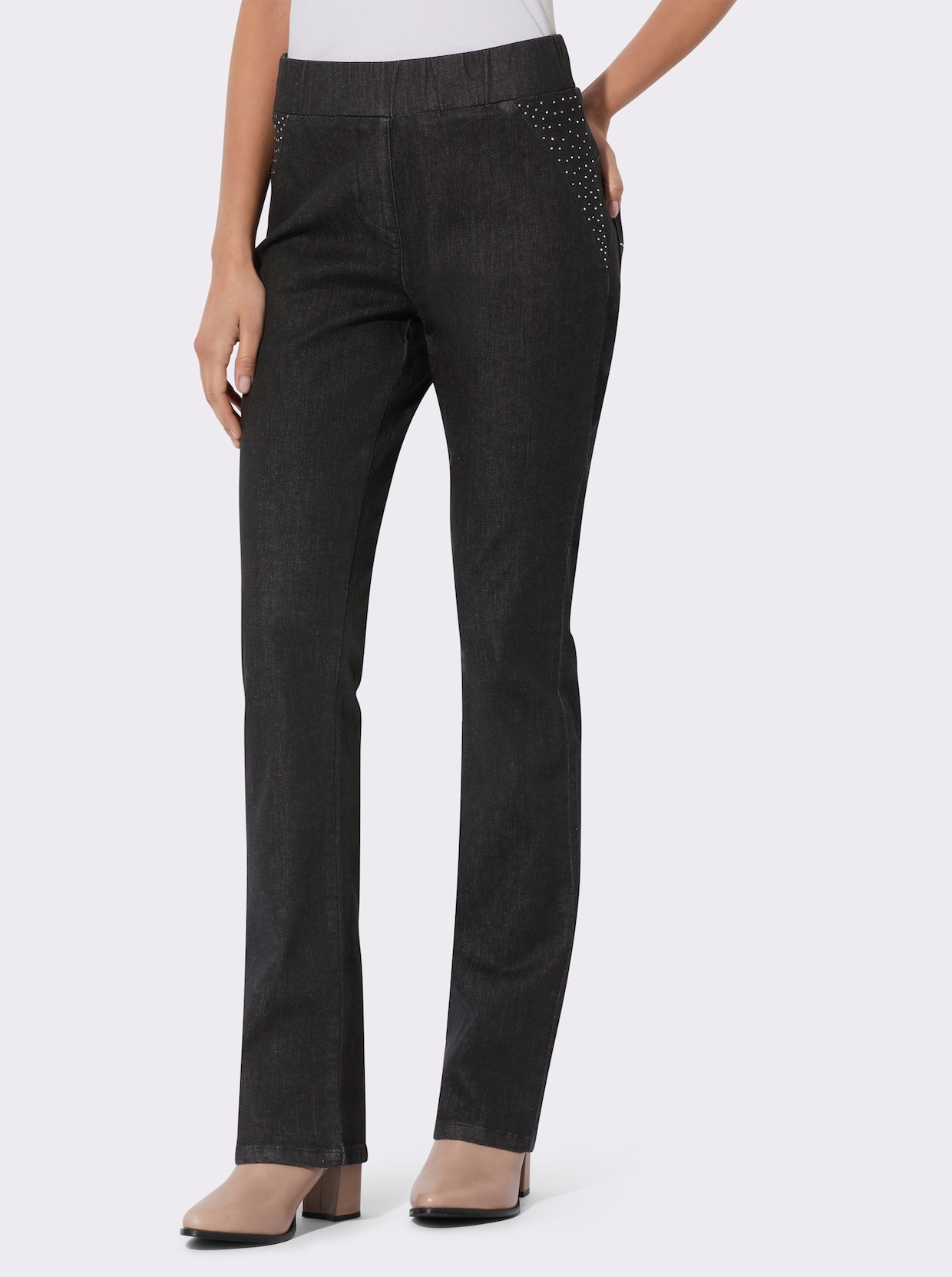 Schlupfjeans - black denim