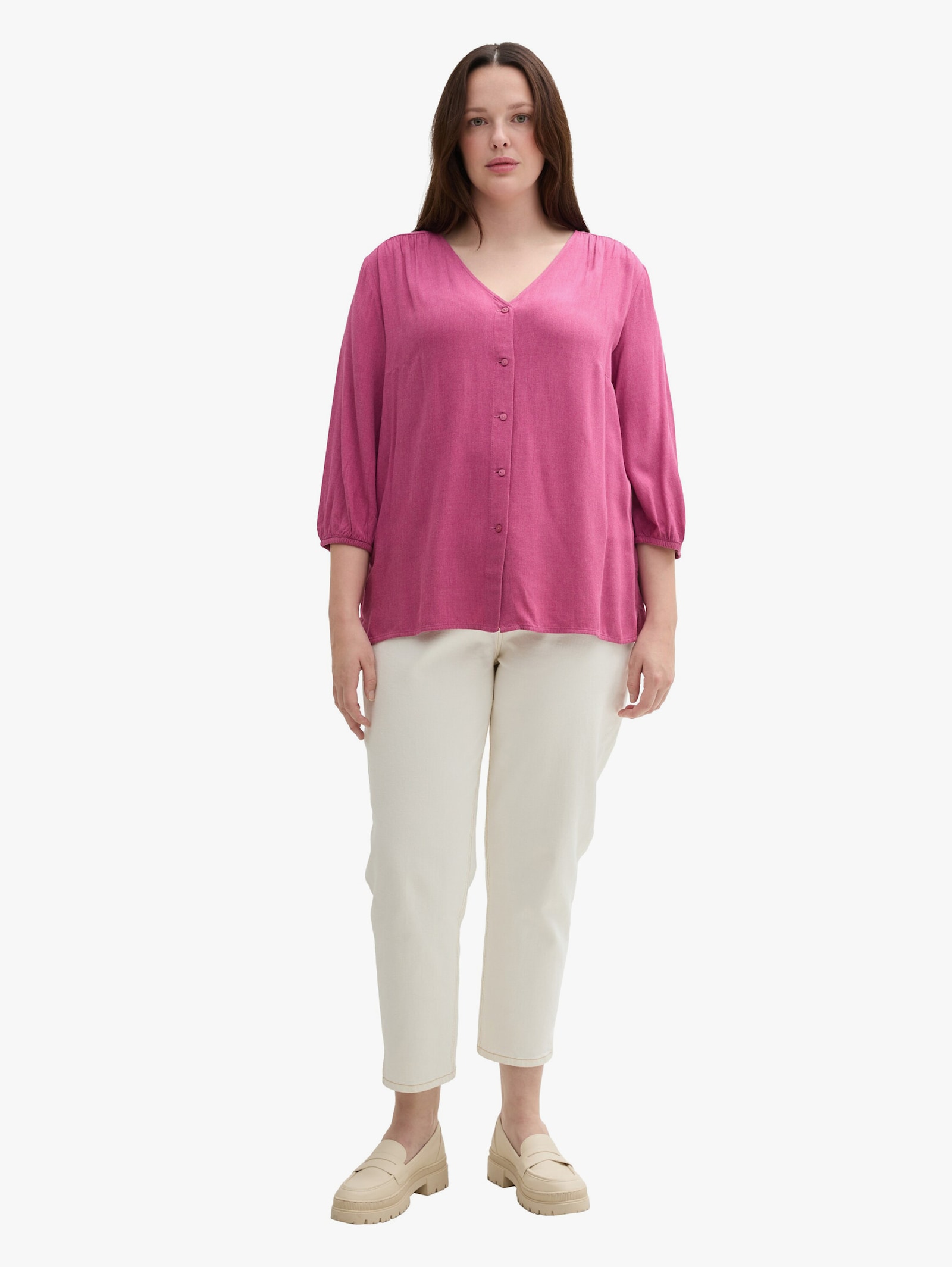 Klassische Bluse - pink velvet melange
