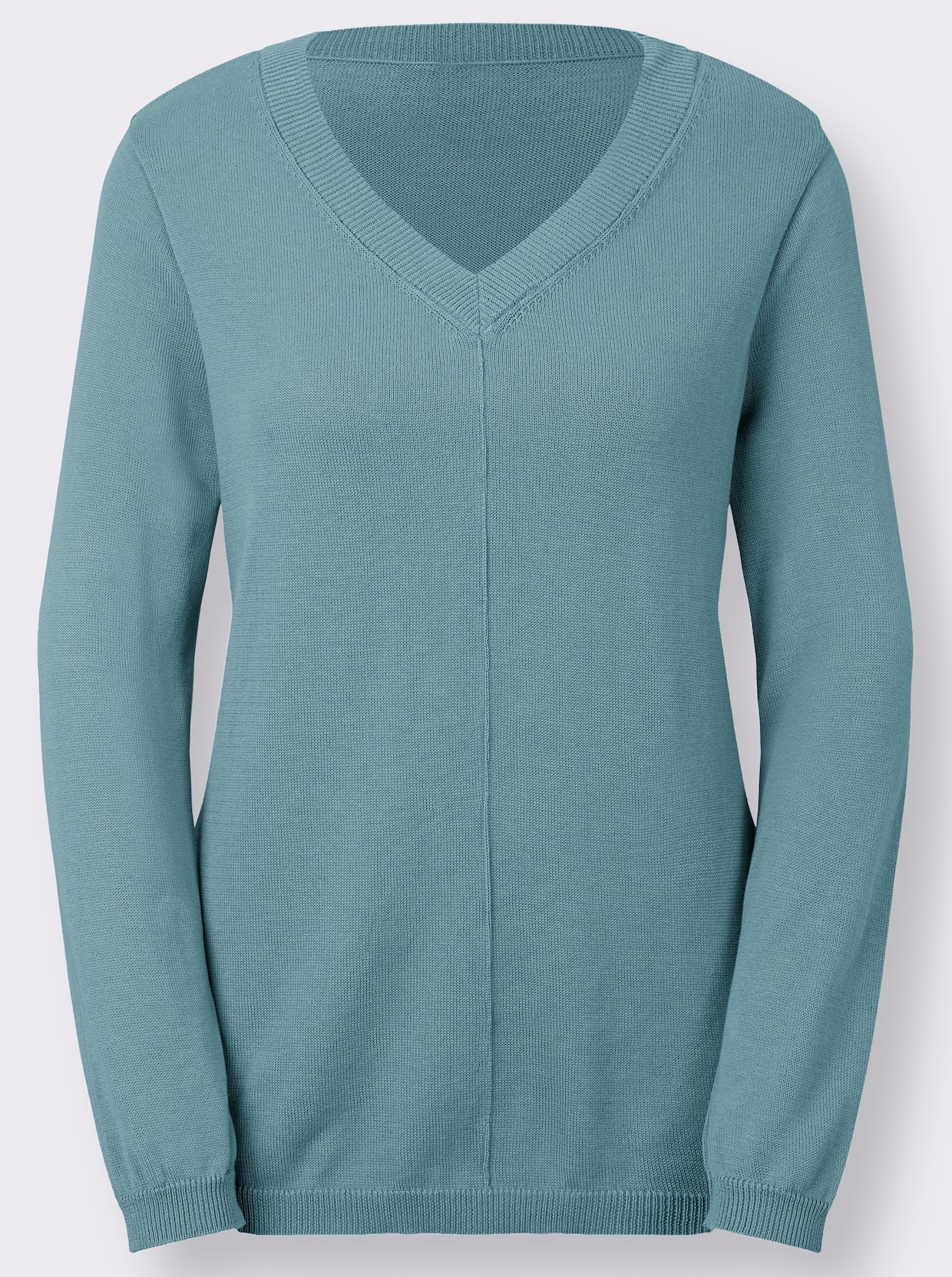 Pullover met V-hals - winterturquoise