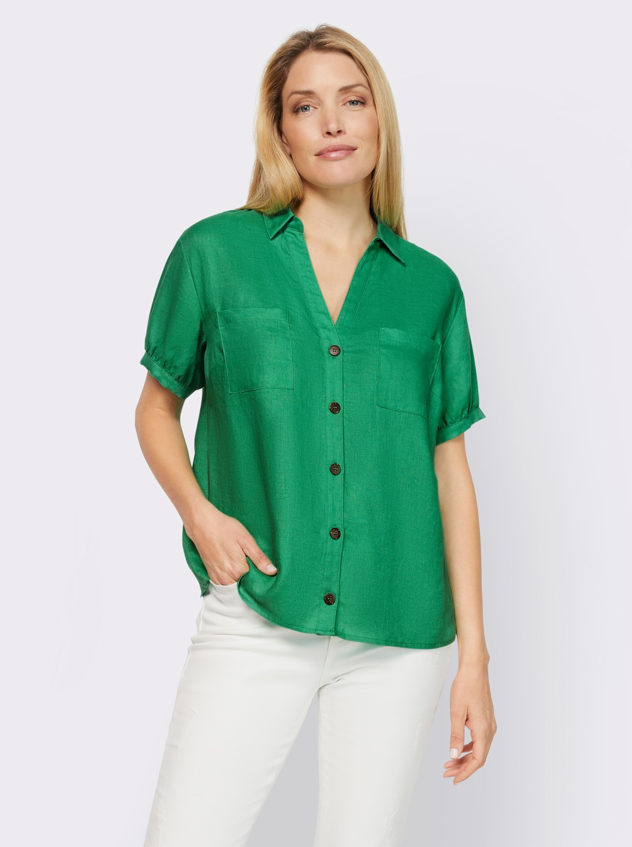 heine Linnen blouse - grasgroen