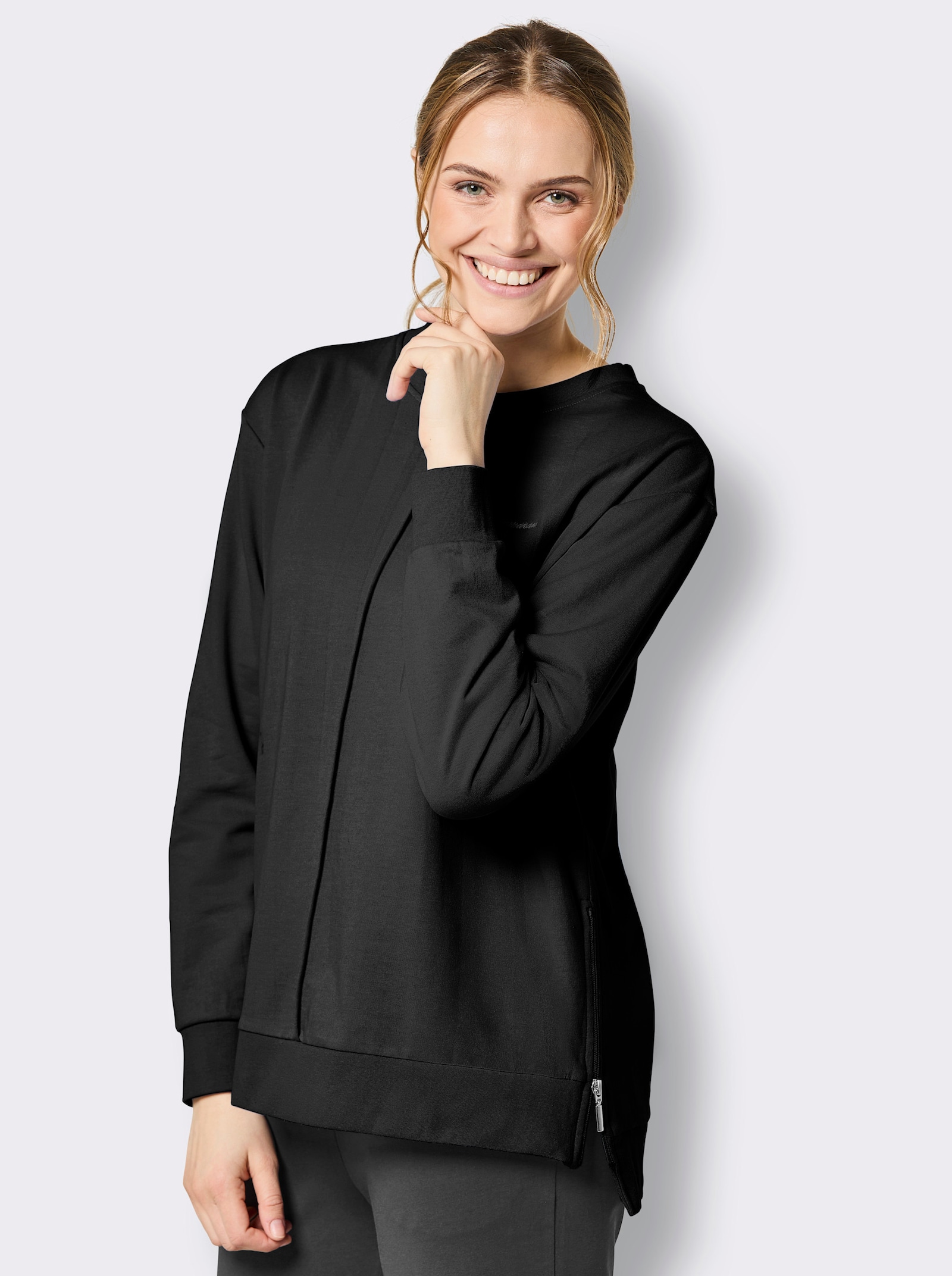 Catamaran Sports Freizeitshirt mit Biese vorne - schwarz