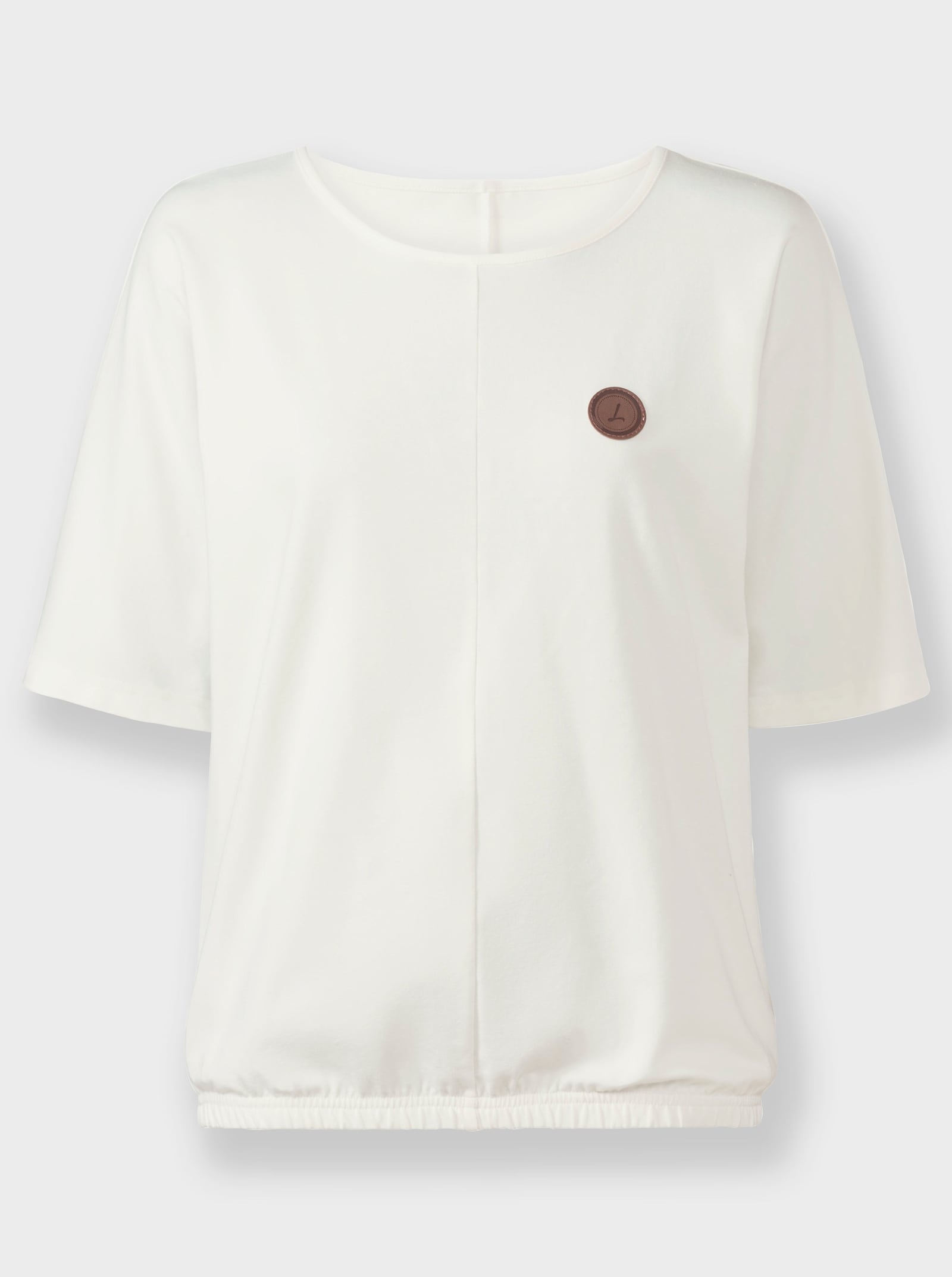 Kurzarmshirt mit Fledermausärmeln - ecru
