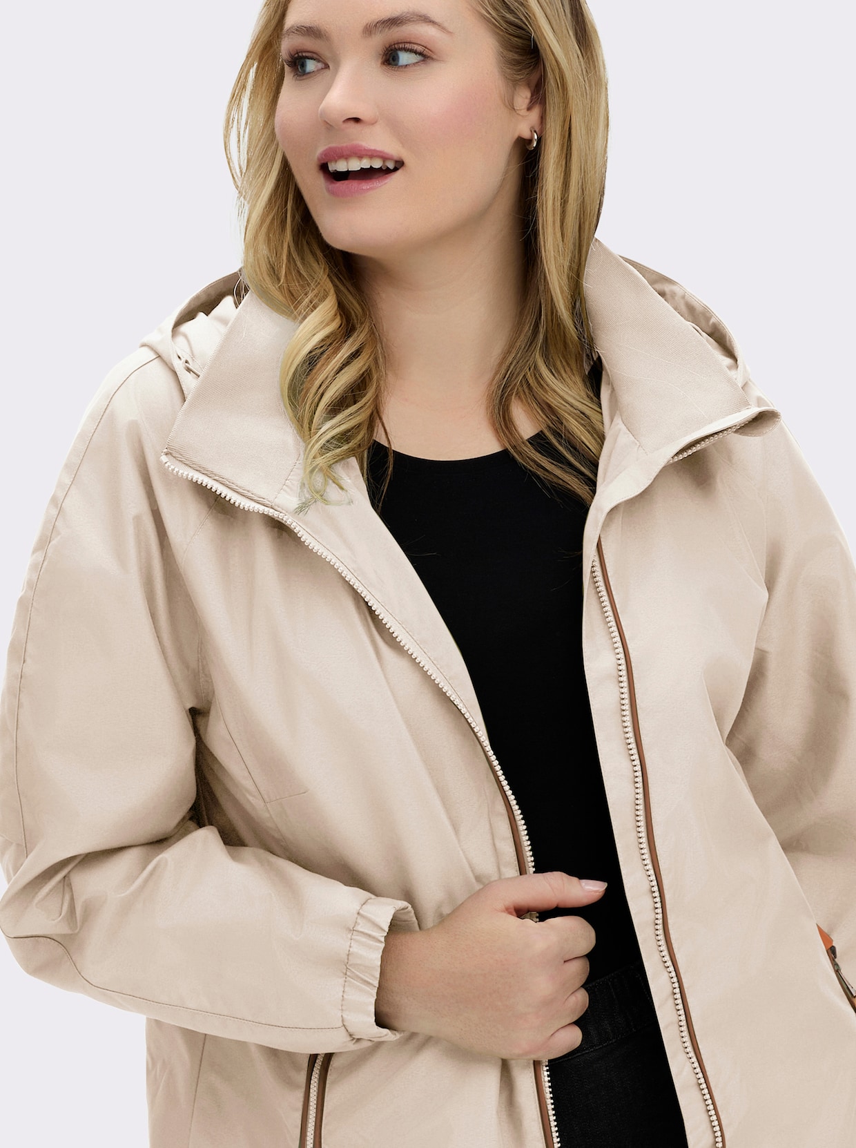 Übergangsjacke in Microfaser-Qualität - elfenbein