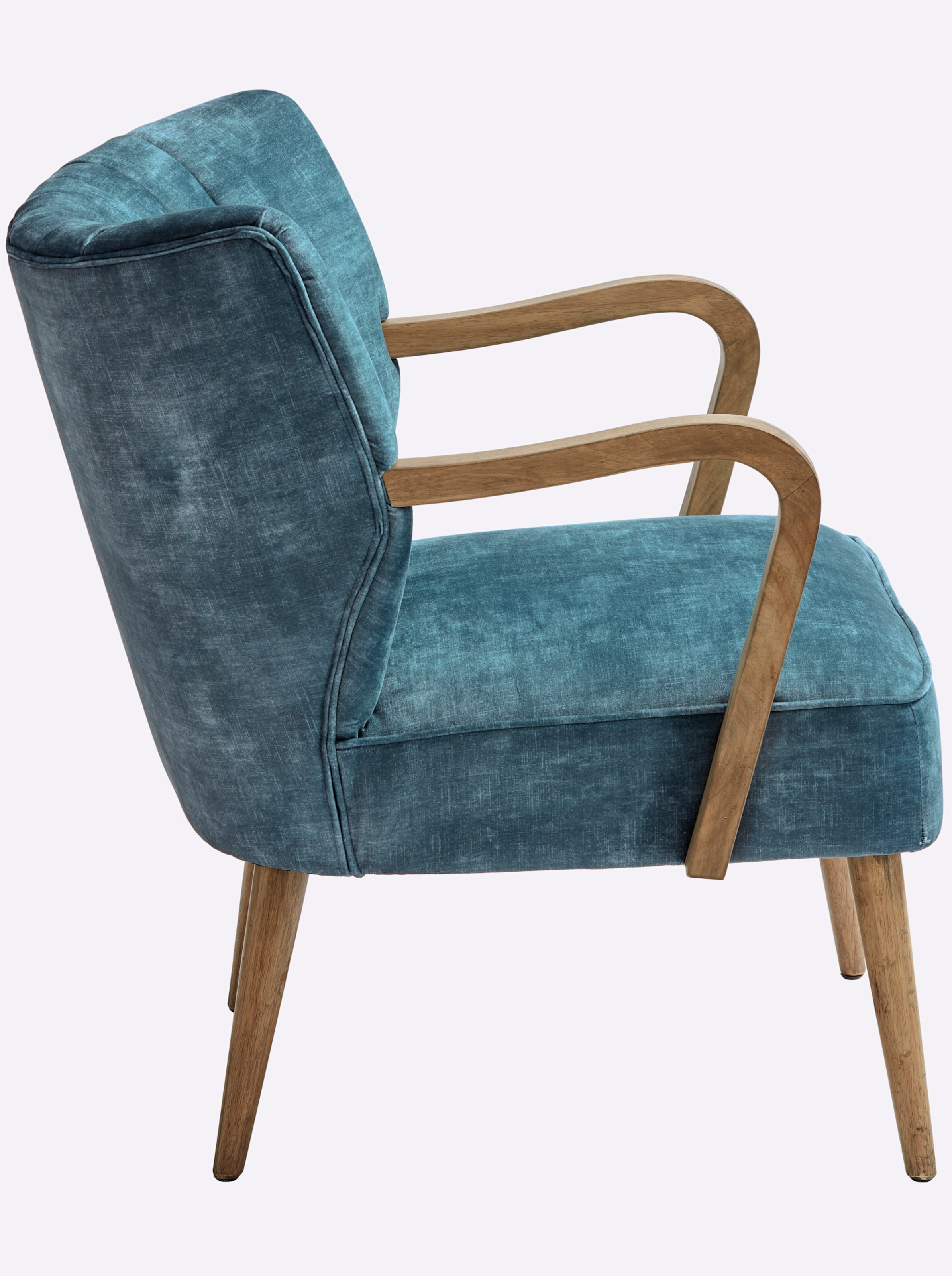 Deko Blau günstig Kaufen-Sessel in blaugrau von heine. Sessel in blaugrau von heine <![CDATA[Sessel Bezug aus 100% Polyester. Grundgestell und Füße aus stabilem Gummibaumholz. Rücken mit dekorativer Ziersteppung, Sitz mit Kederheftung. Fester Schaumstoffkern. Sitz-H/B/T ca. 44