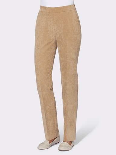 Cordhose mit Bügelfalten - camel