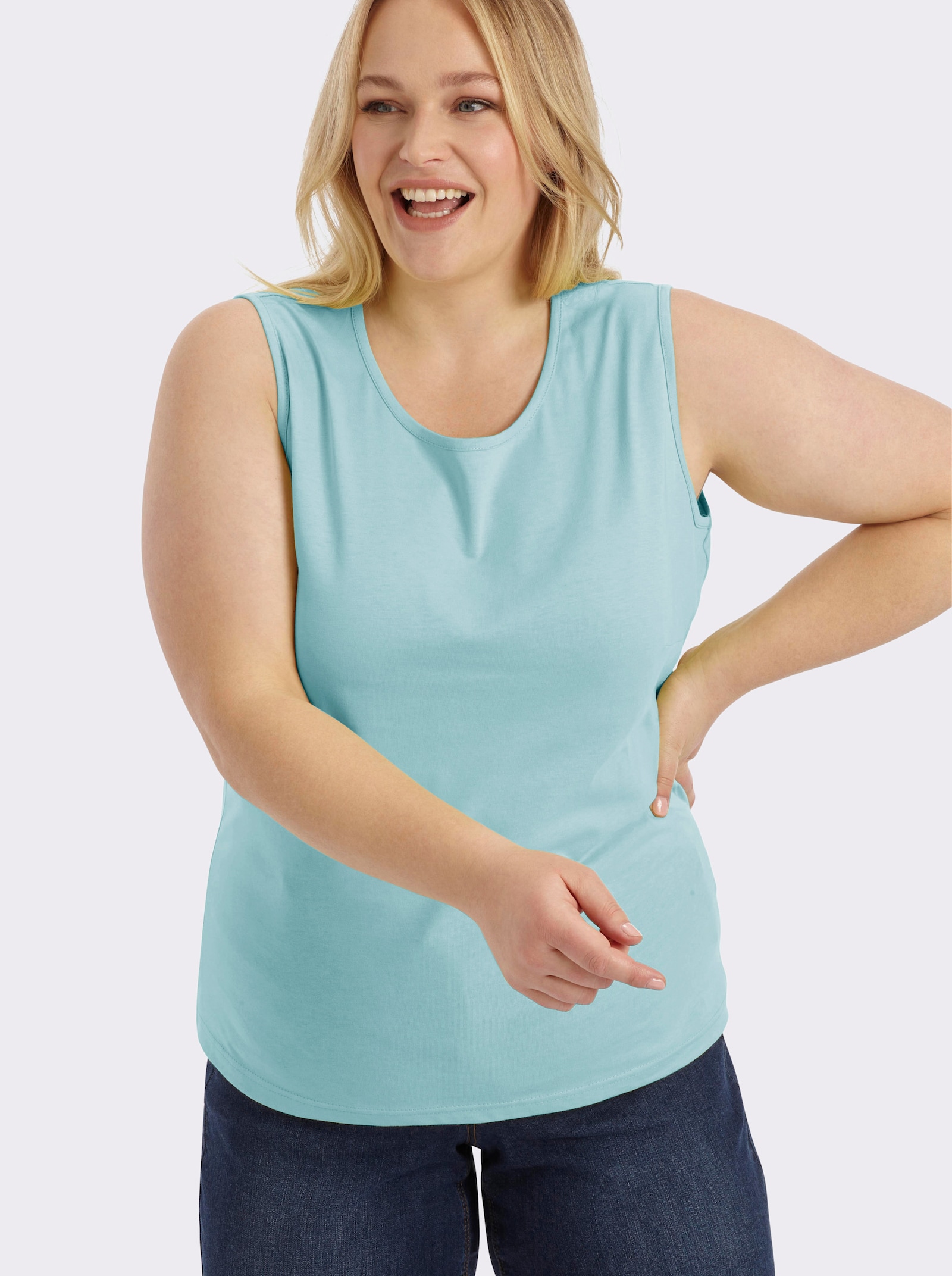 Trägertop mit Rundhals-Ausschnitt - aqua
