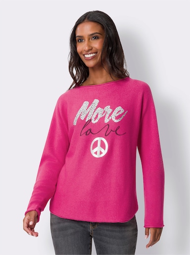 heine Pullover mit Folienprint - pink