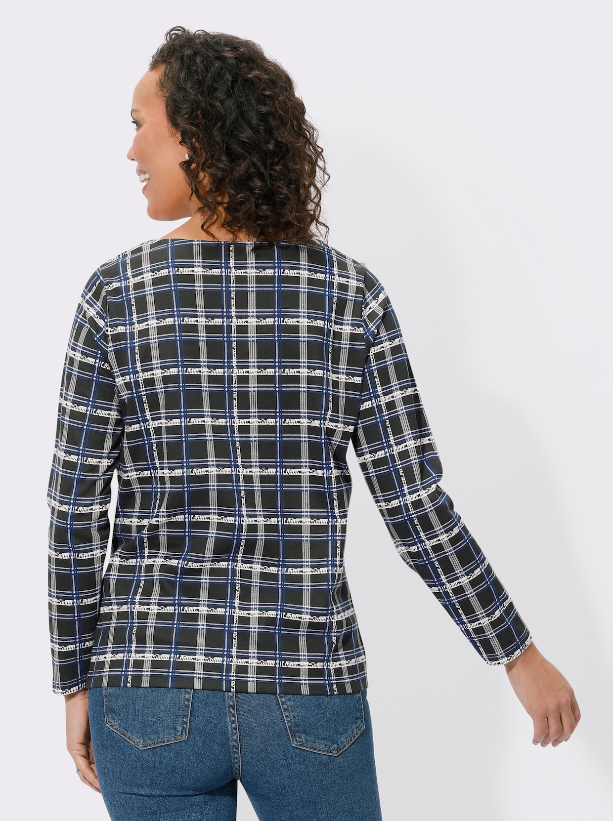 Shirt met print - zwart/koningsblauw bedrukt