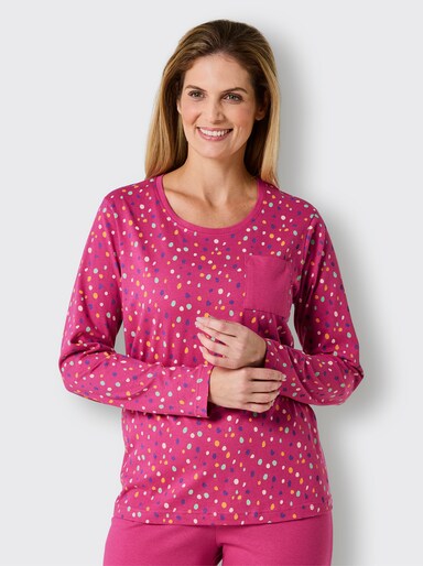 wäschepur Pyjama-Shirt - fuchsia geprint