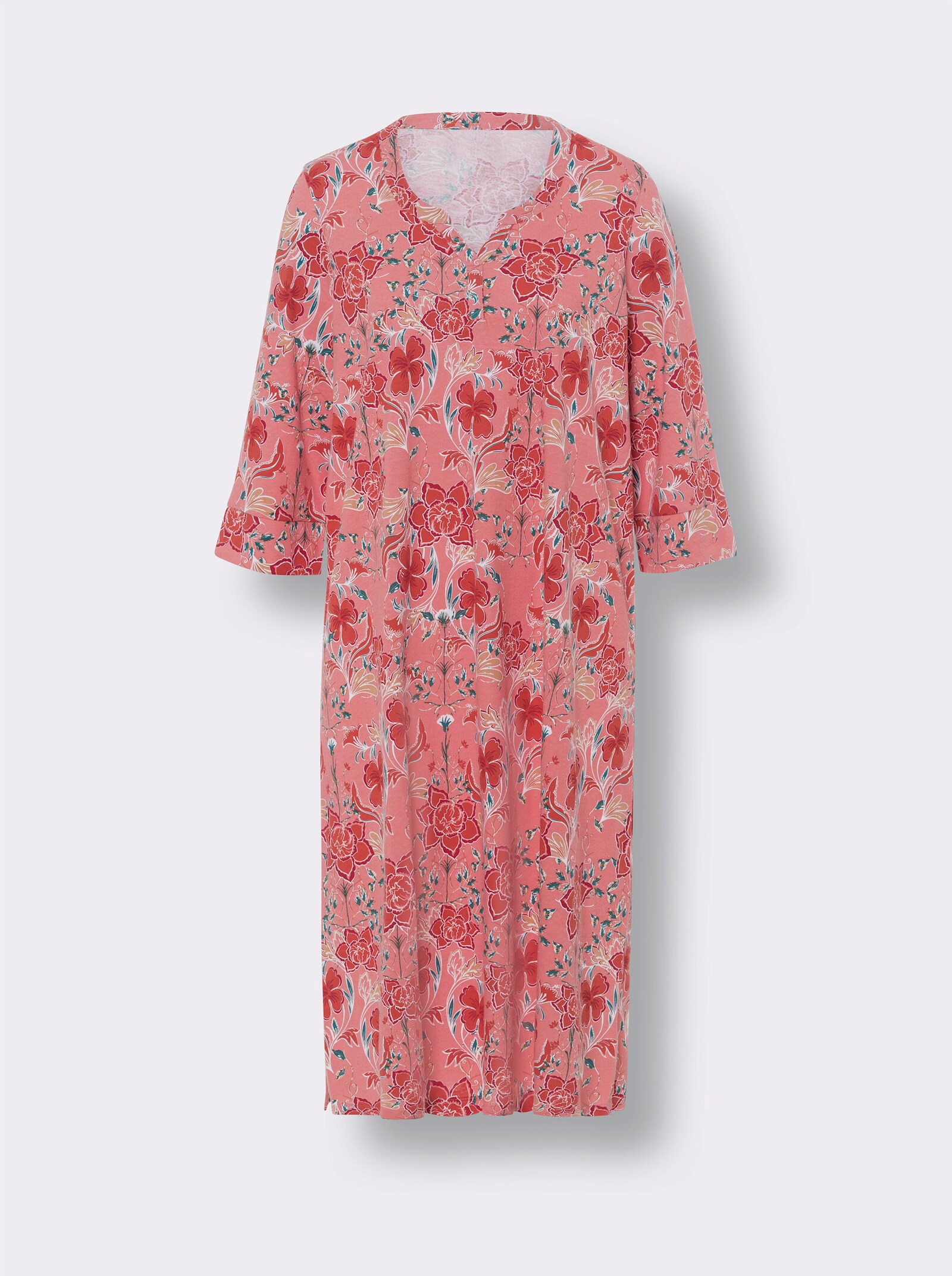 Zomerjurk met 3/4-mouwen - flamingo bedrukt